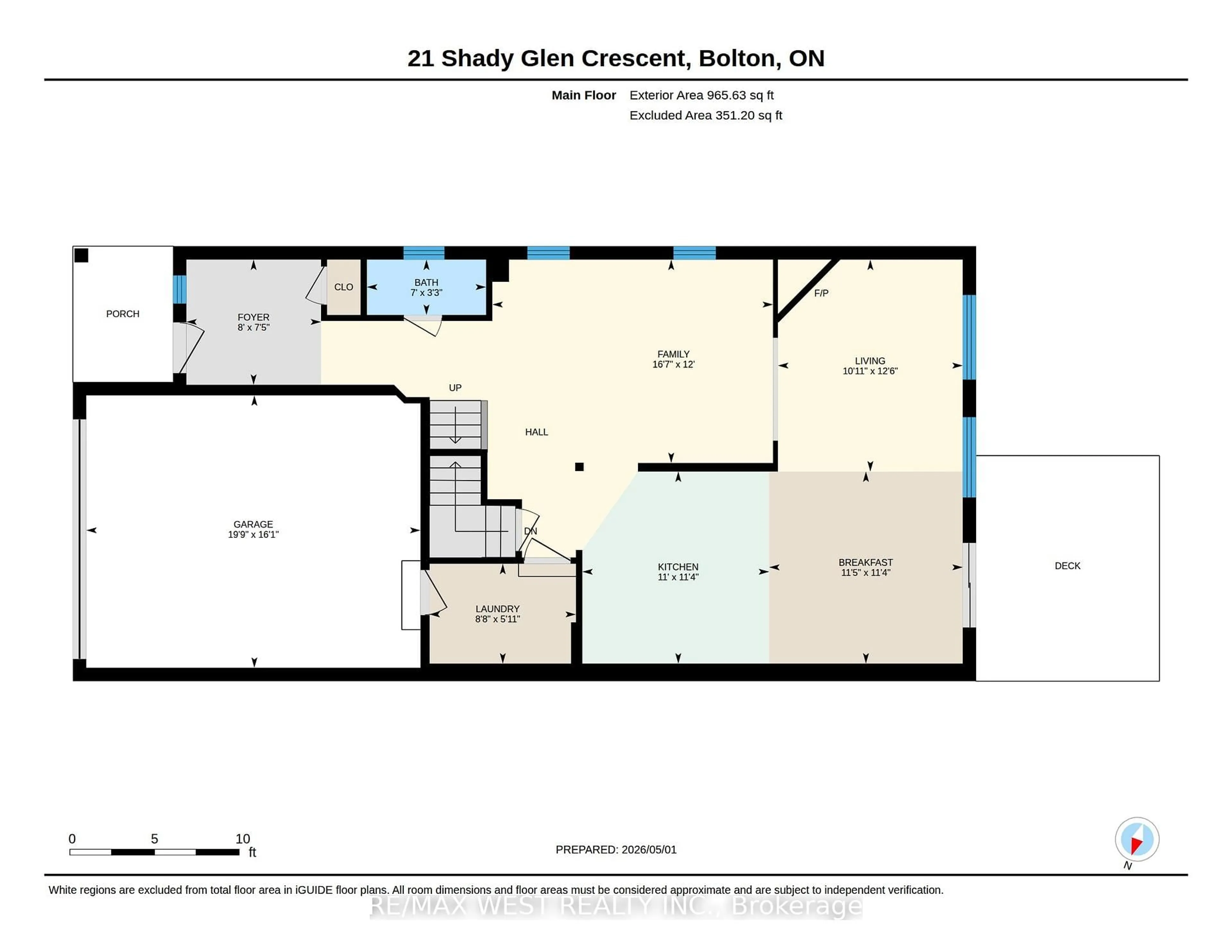 Floor plan for 21 Shady Glen Cres, Caledon Ontario L7E 2K4