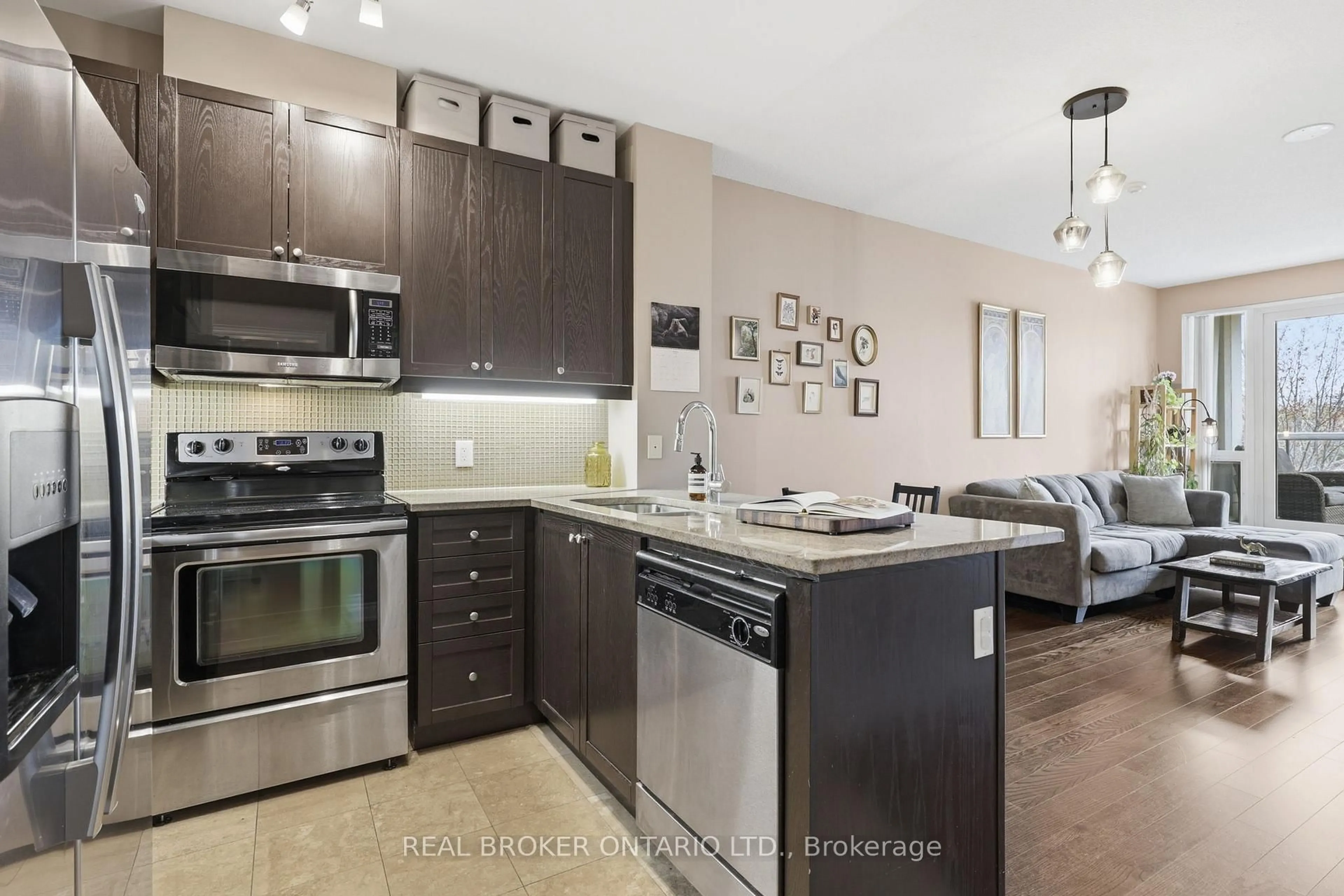 Open concept kitchen, unknown for 1135 Royal York Rd #205, Toronto Ontario M9A 0C3