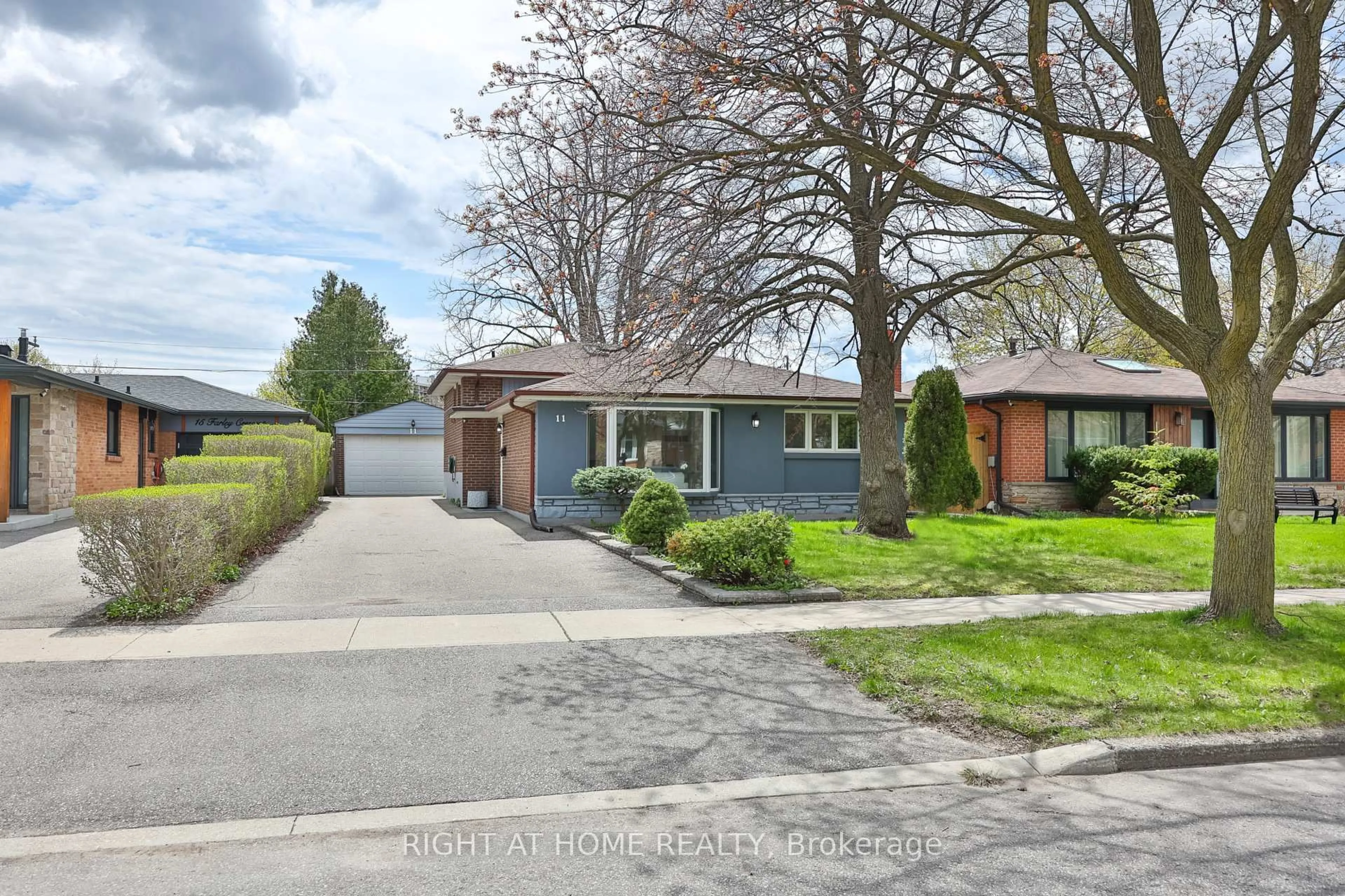 Home with brick exterior material, street for 11 Farley Cres, Toronto Ontario M9R 2A5
