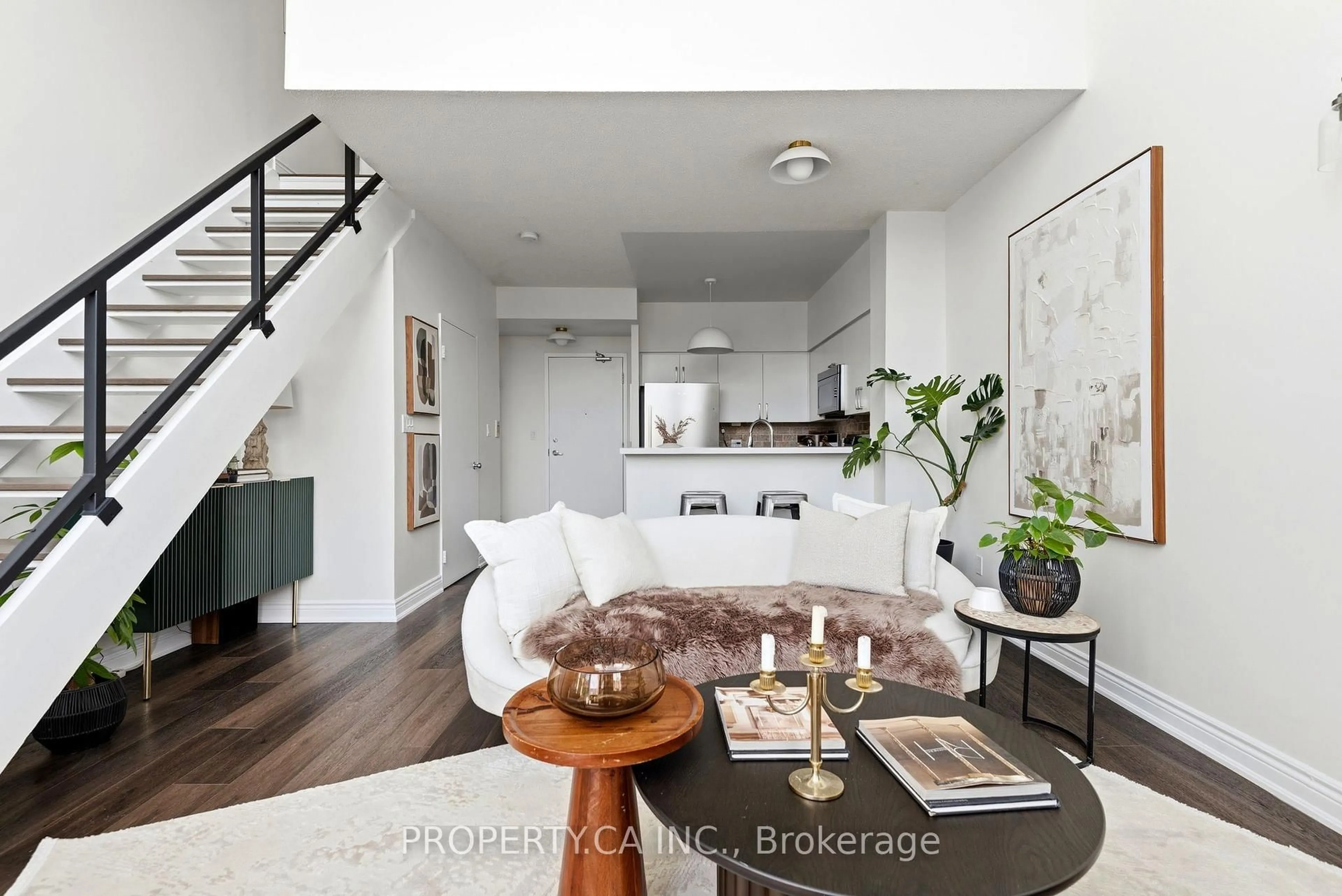 Living room with furniture, unknown for 200 Manitoba St #122, Toronto Ontario M8Y 3Y9