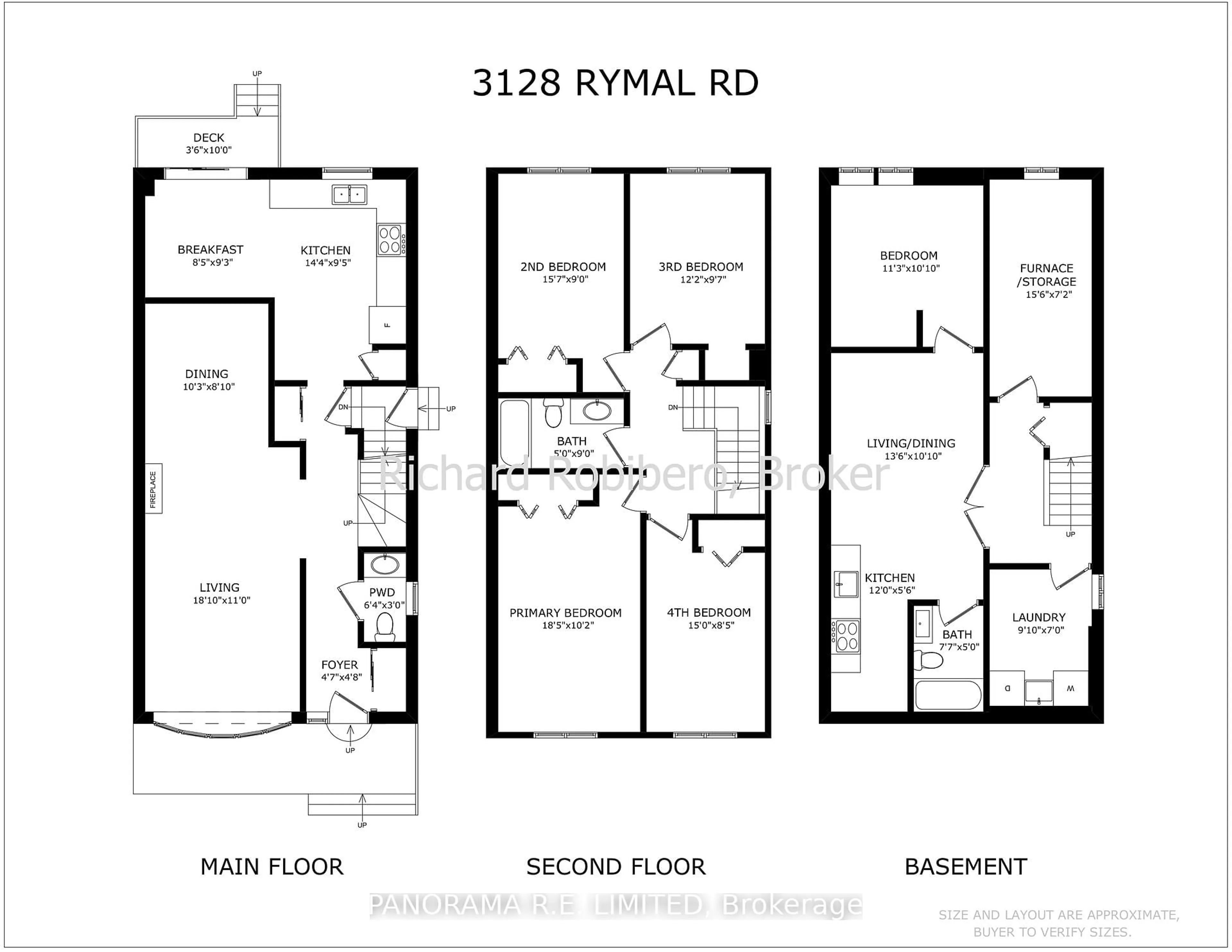 Floor plan for 3128 Rymal Rd, Mississauga Ontario L4Y 3B6