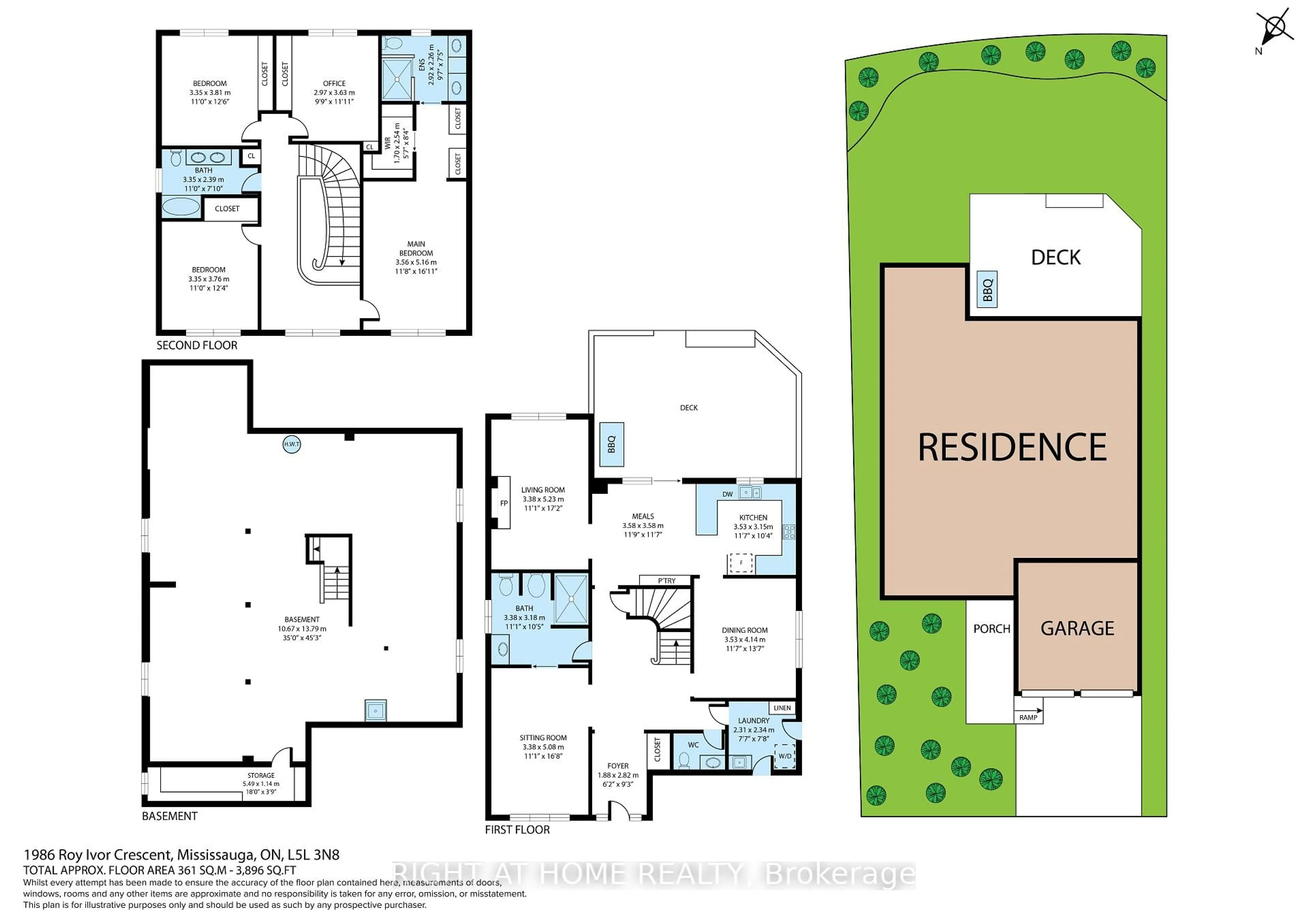Floor plan for 1986 Roy Ivor Cres, Mississauga Ontario L5L 3N8