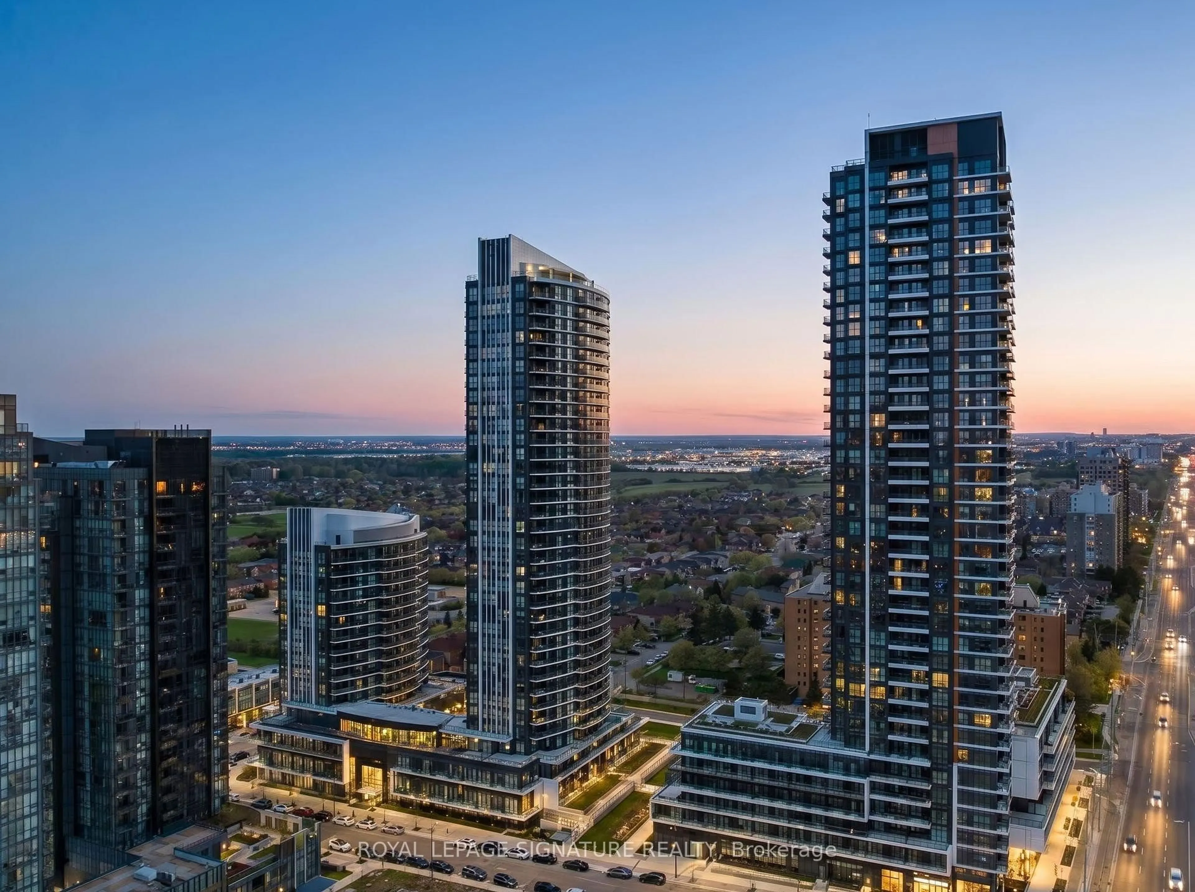 A pic from outside/outdoor area/front of a property/back of a property/a pic from drone, city buildings view from balcony for 35 Watergarden Dr #2415, Mississauga Ontario L5R 0G8