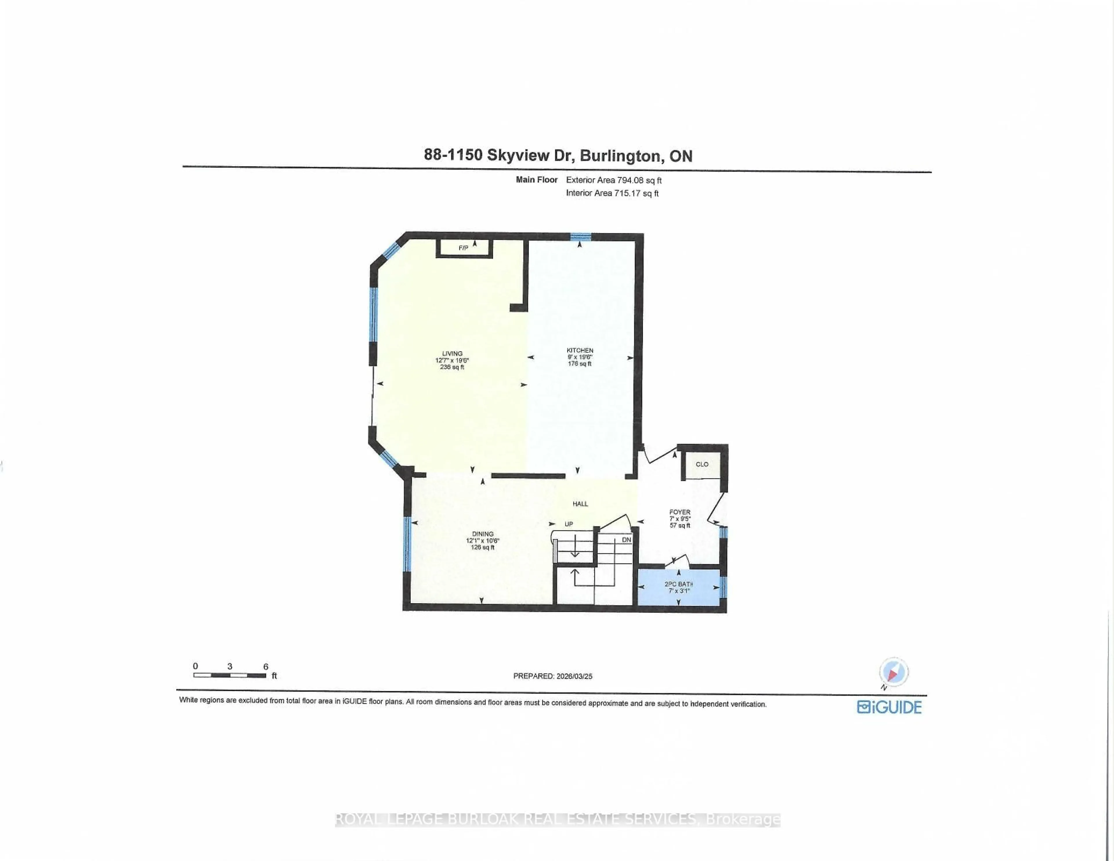 Floor plan for 1150 Skyview Dr #88, Burlington Ontario L7P 4X5