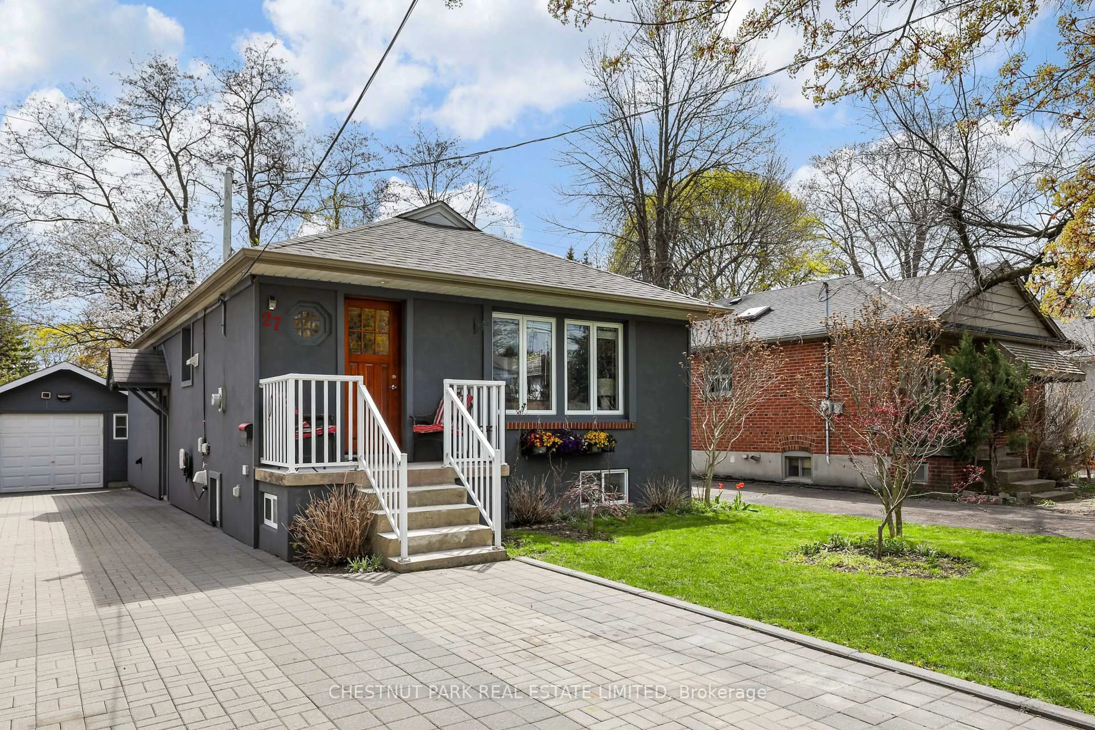 Home with brick exterior material, street for 27 Cedarcrest Dr, Toronto Ontario M9A 2V4