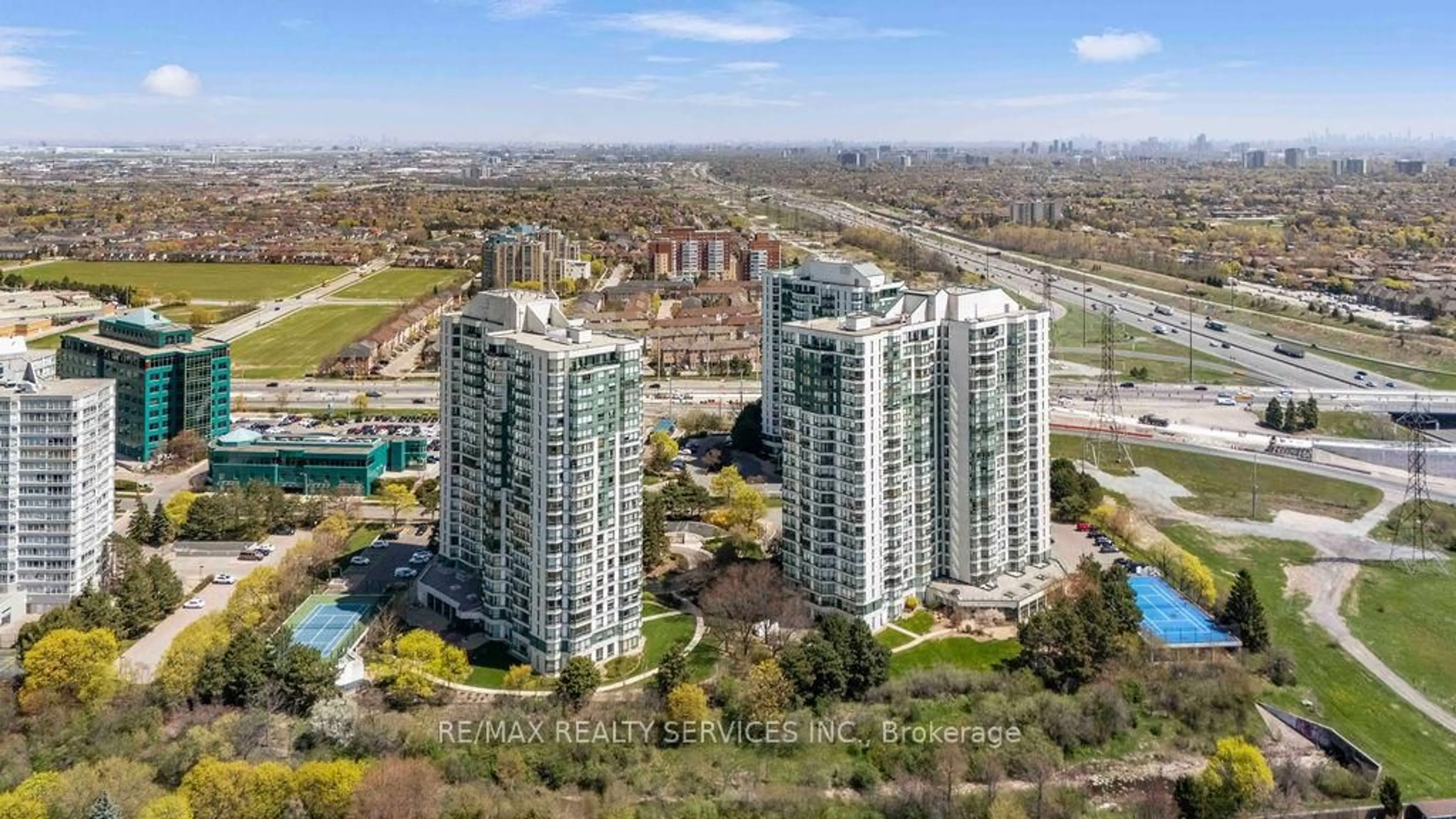 A pic from outside/outdoor area/front of a property/back of a property/a pic from drone, city buildings view from balcony for 4470 Tucana Crt #307, Mississauga Ontario L5R 3K8