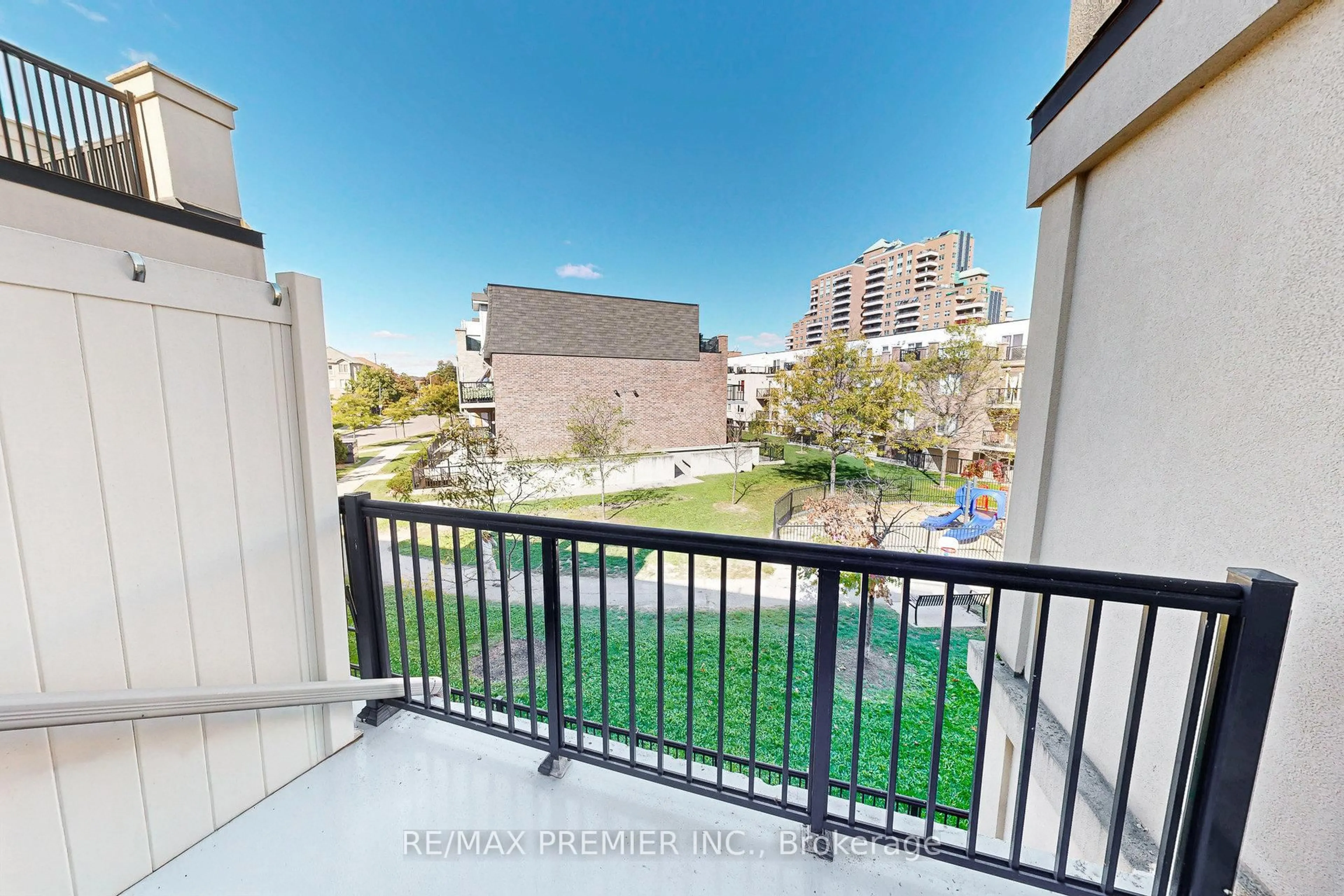 Balcony in the apartment, city buildings view from balcony for 3033 Finch Ave #2046, Toronto Ontario M9M 0A3