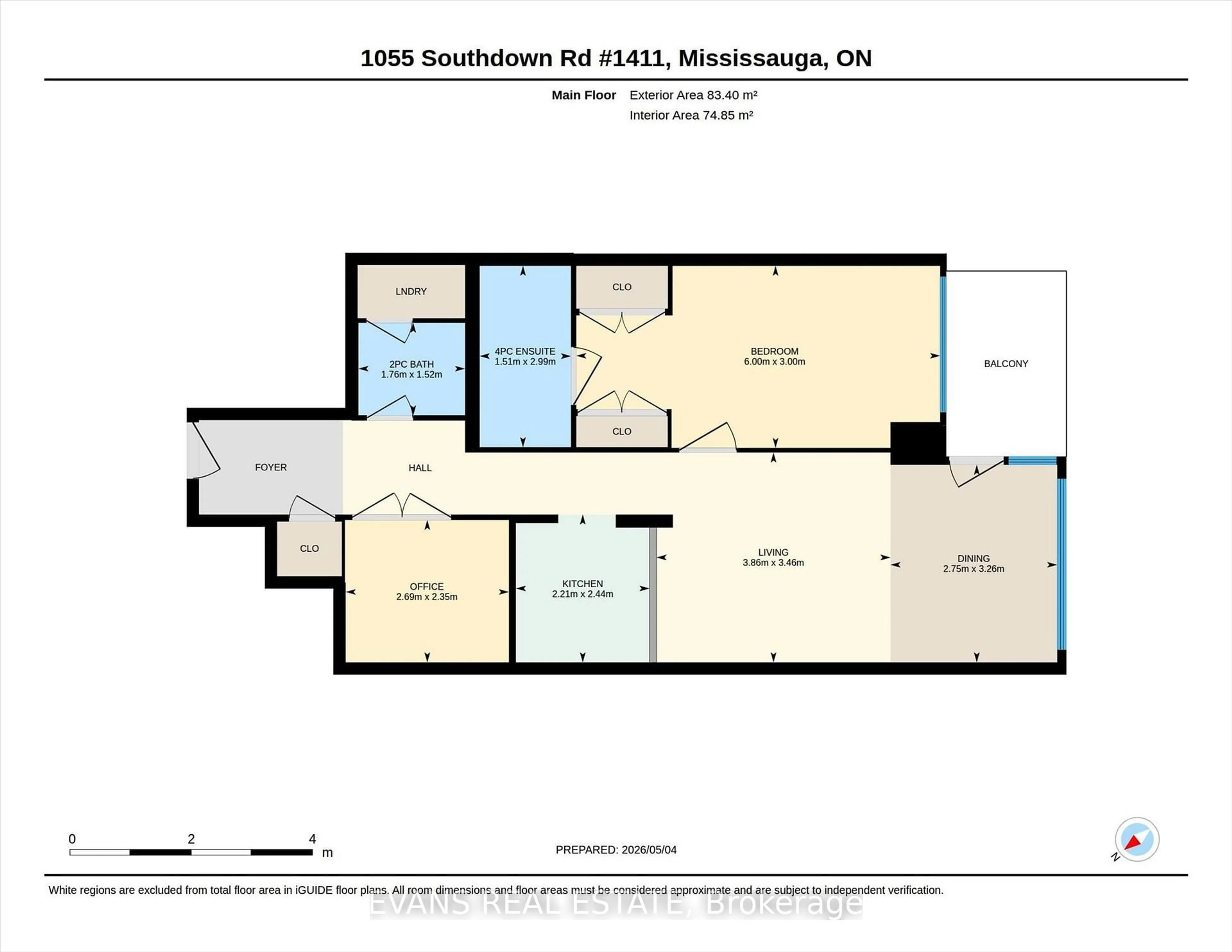 Floor plan for 1055 Southdown Rd #1411, Mississauga Ontario L5J 0A3