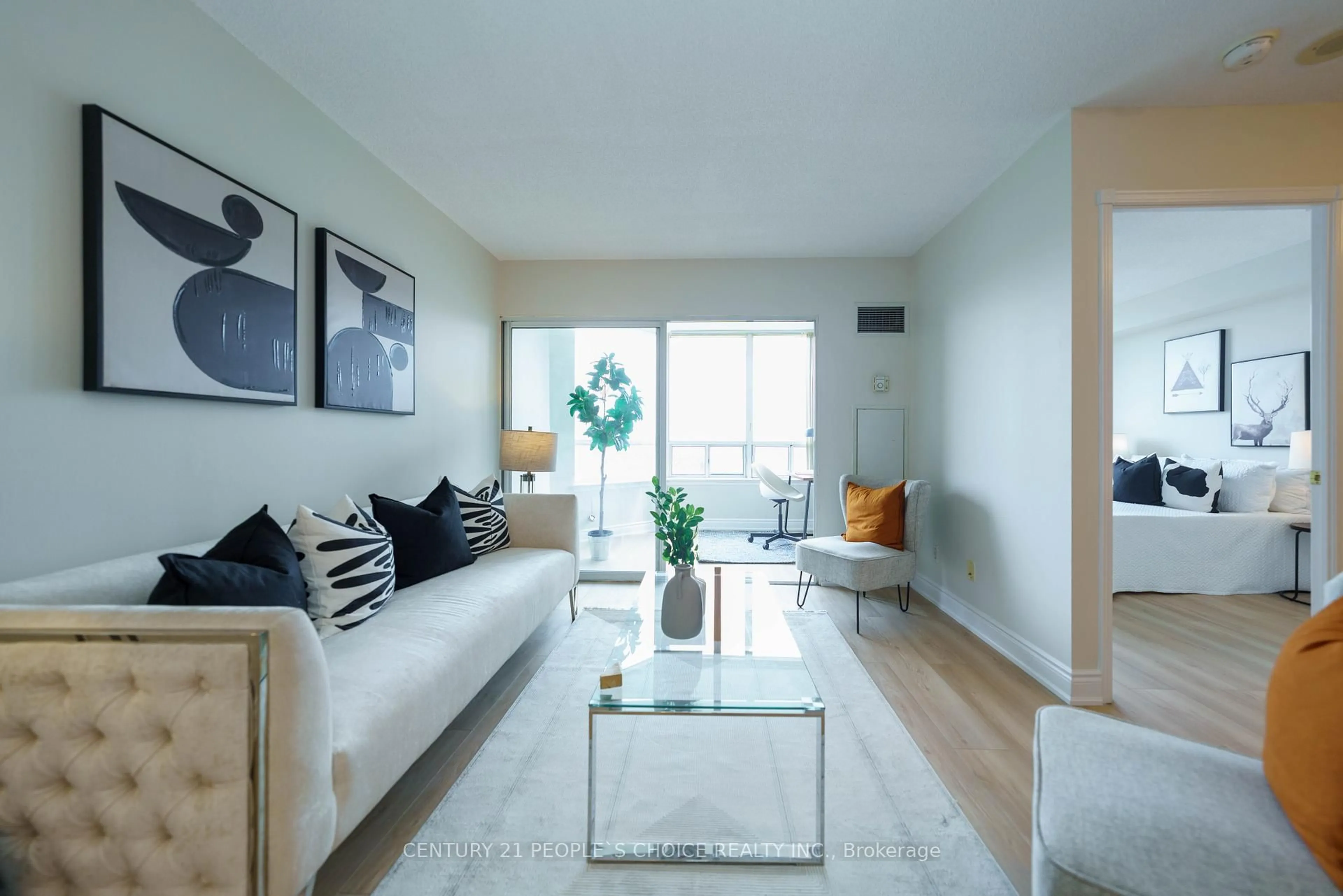 Living room with furniture, unknown for 135 Hillcrest Ave #1915, Mississauga Ontario L5B 4B1