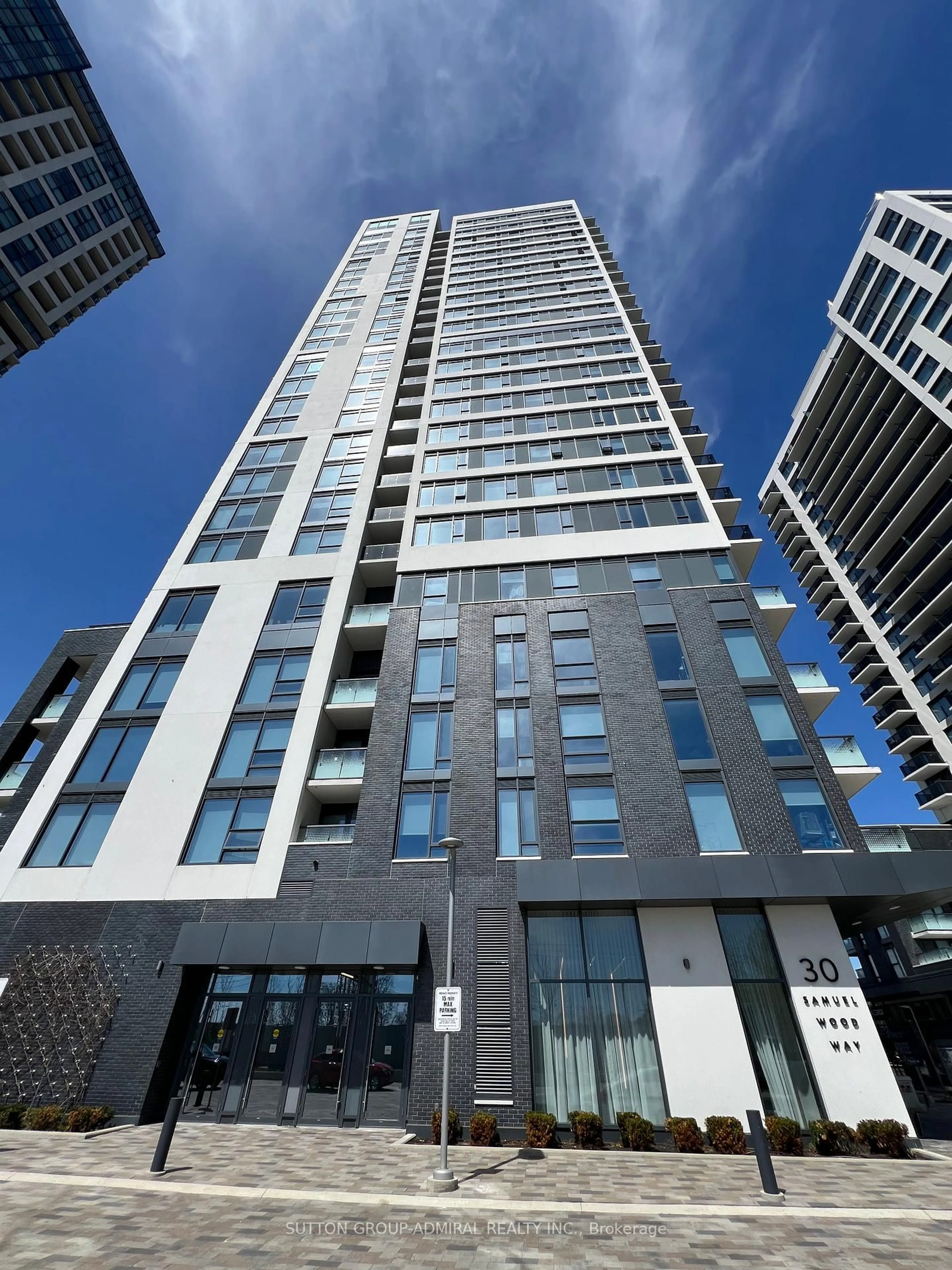 A pic from outside/outdoor area/front of a property/back of a property/a pic from drone, building for 30 Samuel Wood Way #711, Toronto Ontario M9B 0C9