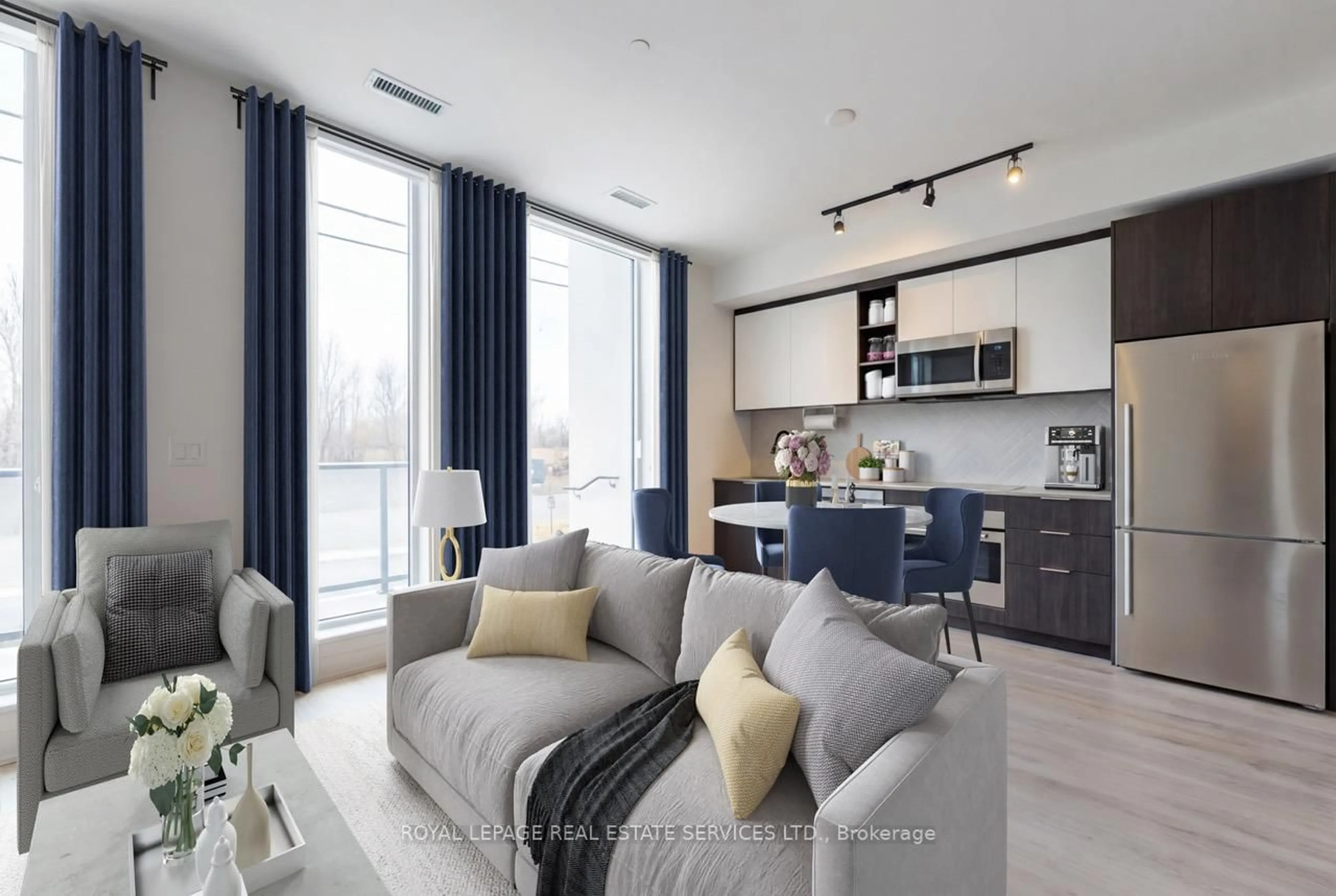Living room with furniture, unknown for 36 Zorra St #105, Toronto Ontario M8Z 0G5