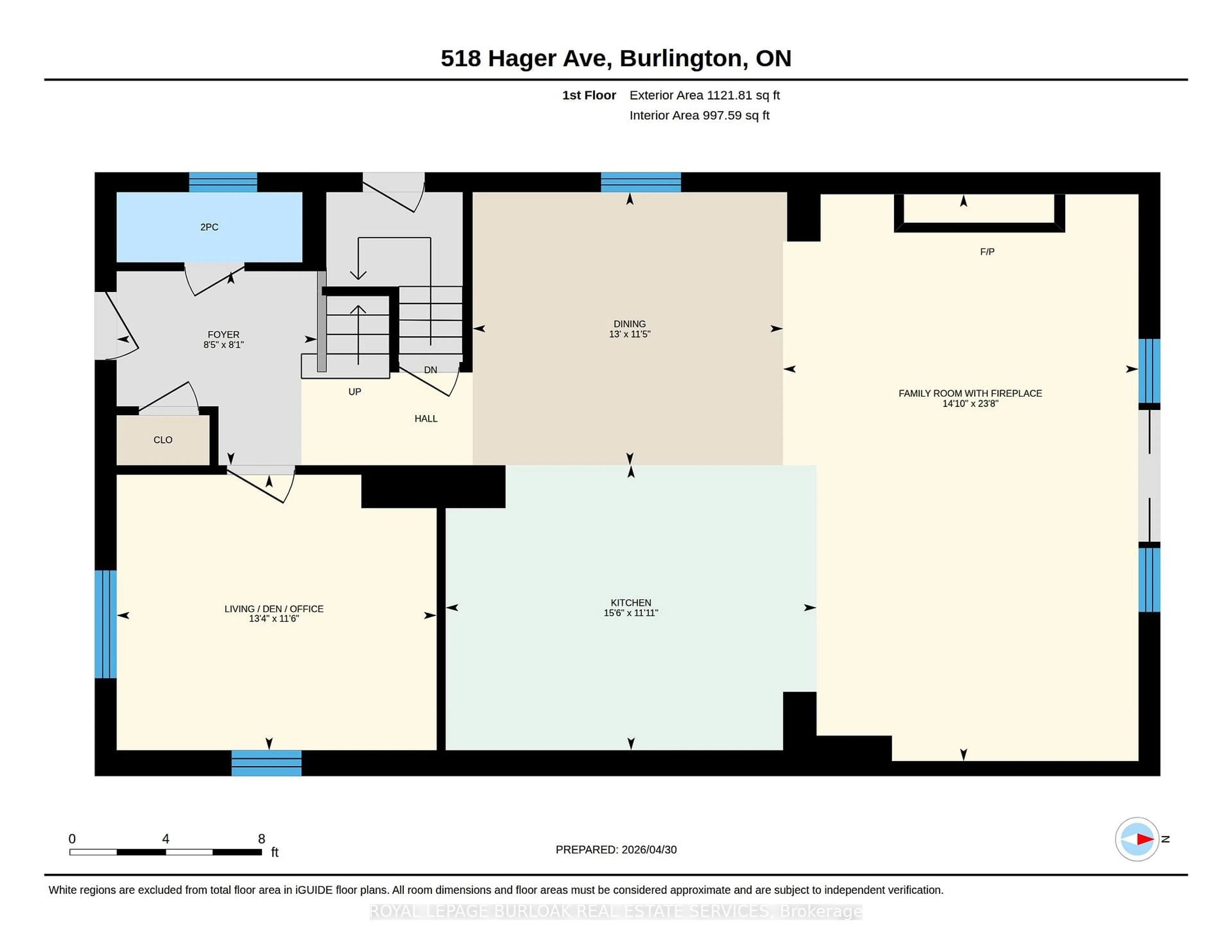 Floor plan for 518 Hager Ave, Burlington Ontario L7S 1P3