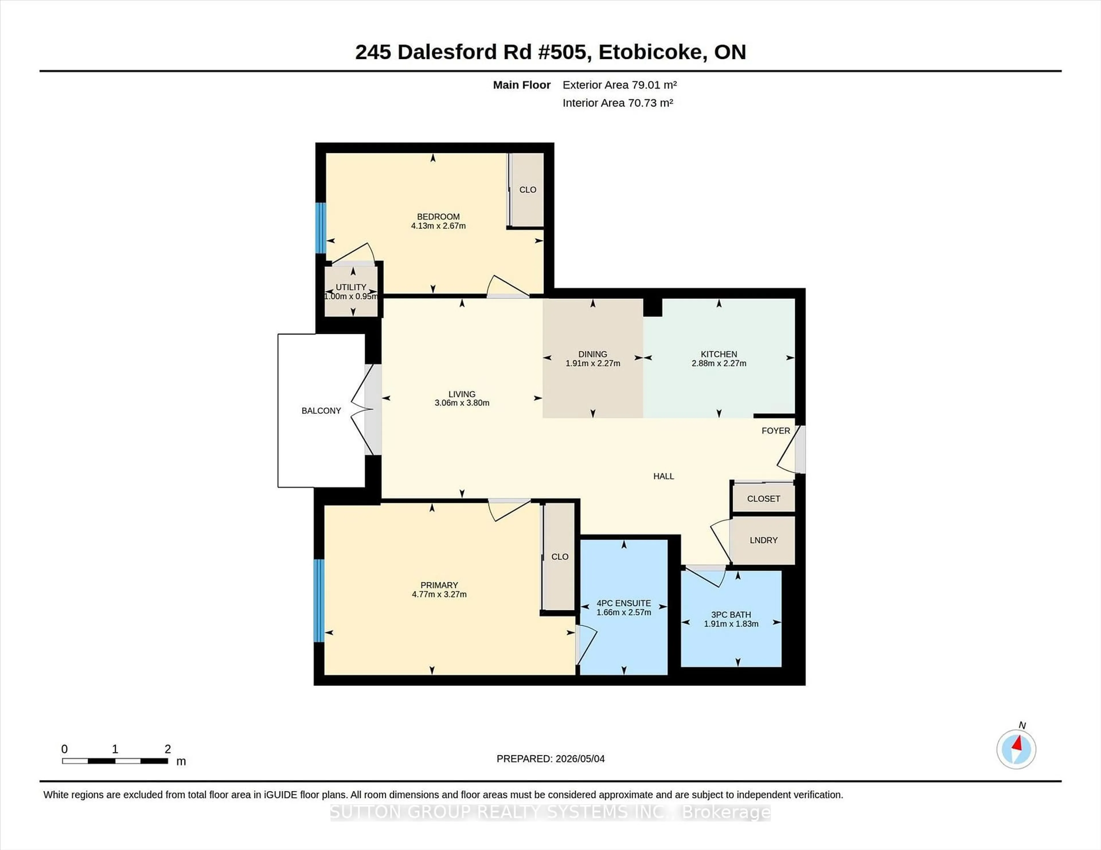 Floor plan for 245 Dalesford Rd #505, Toronto Ontario M8Y 4H7