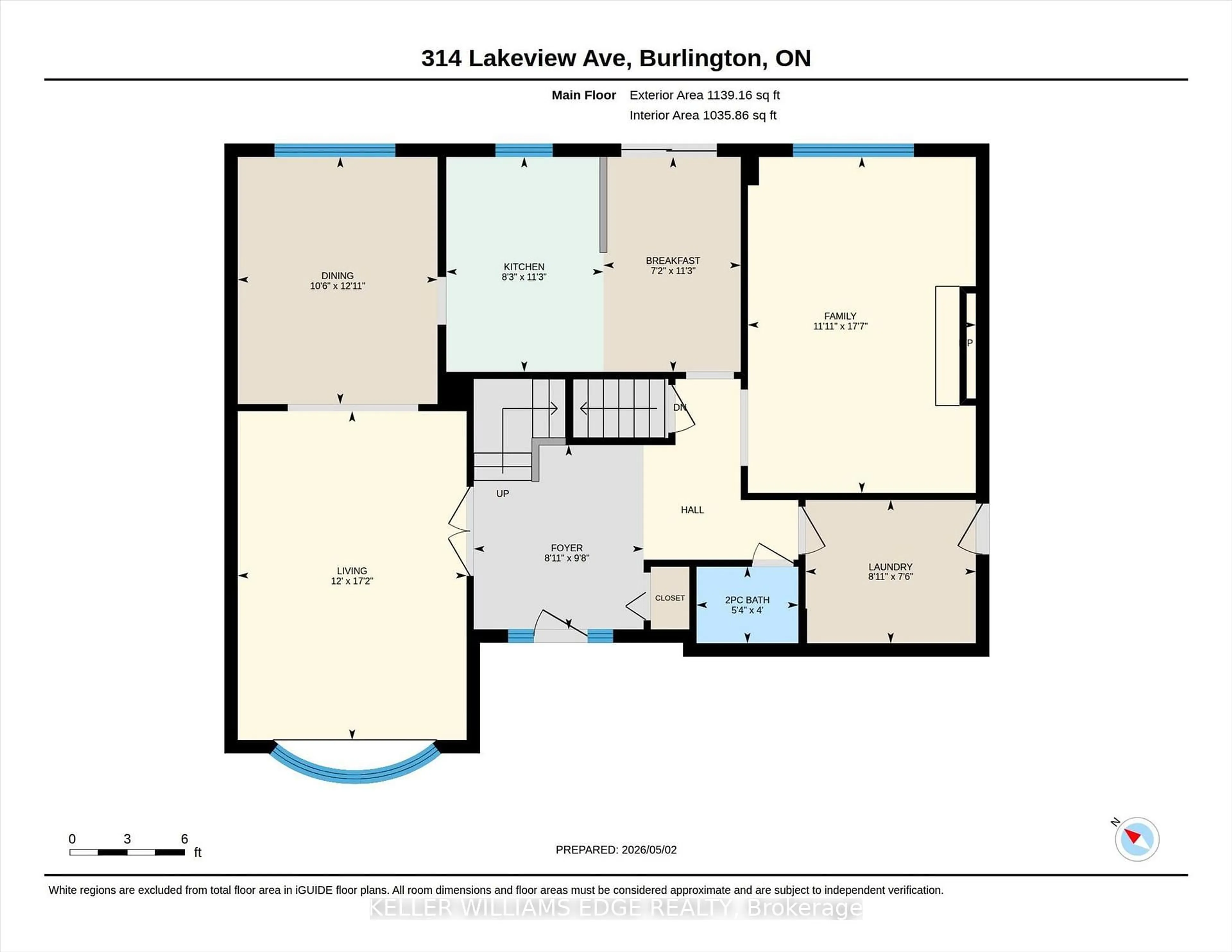 Floor plan for 314 Lakeview Ave, Burlington Ontario L7N 1Z1