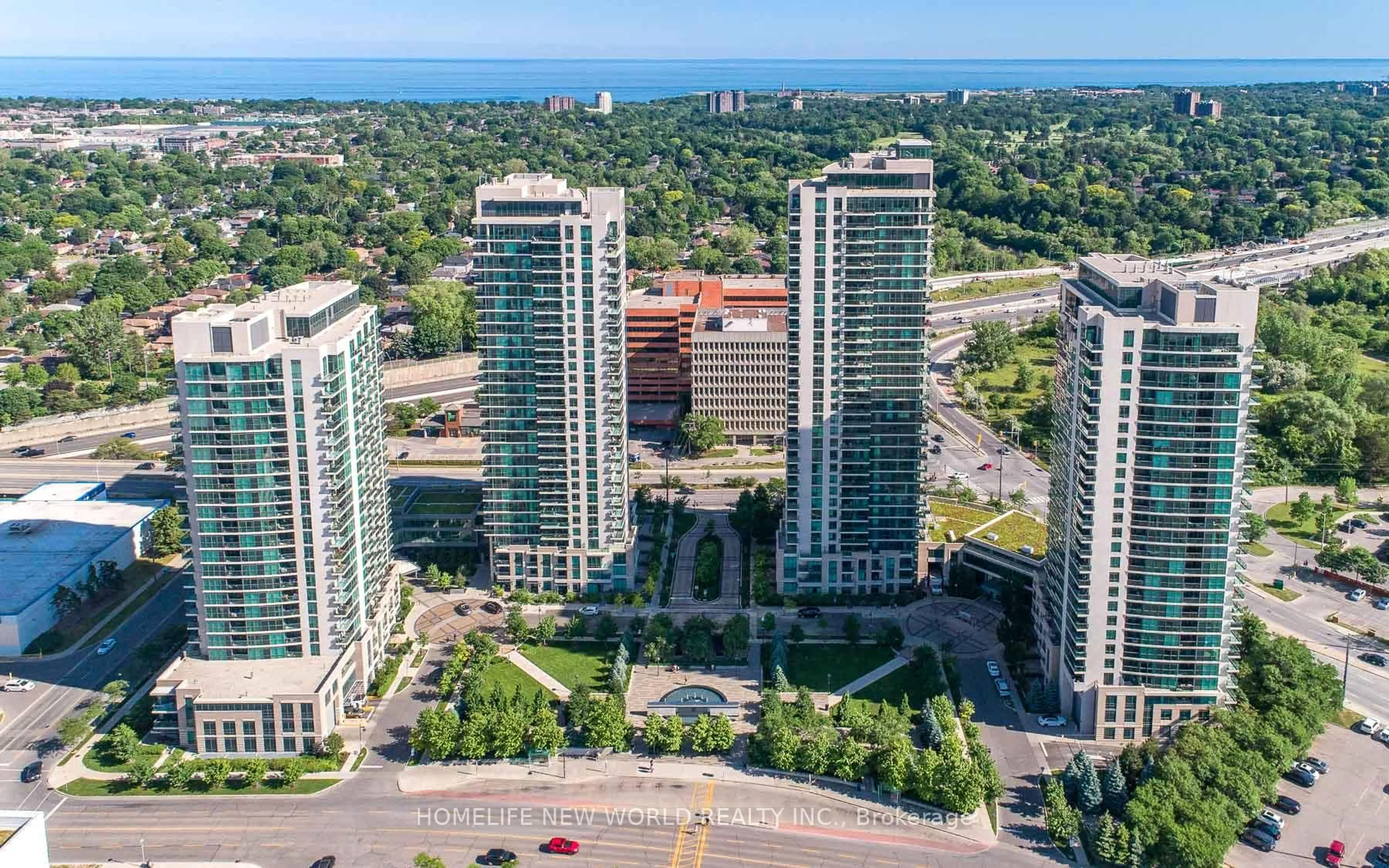 A pic from outside/outdoor area/front of a property/back of a property/a pic from drone, city buildings view from balcony for 225 Sherway Gardens Rd #2303, Toronto Ontario M9C 0A3
