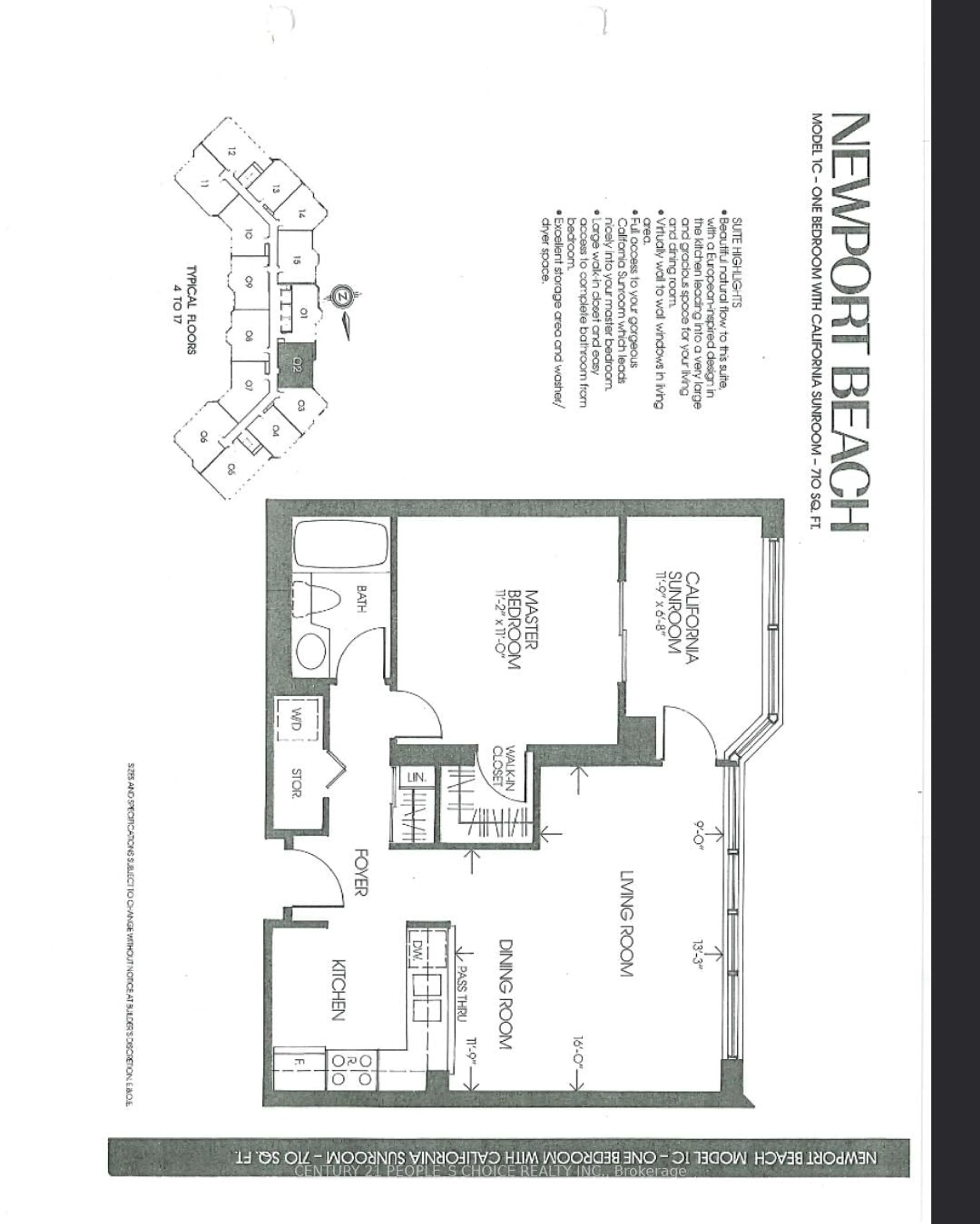 Floor plan for 50 Kingsbridge Garden Circ #602, Mississauga Ontario L5R 1Y2