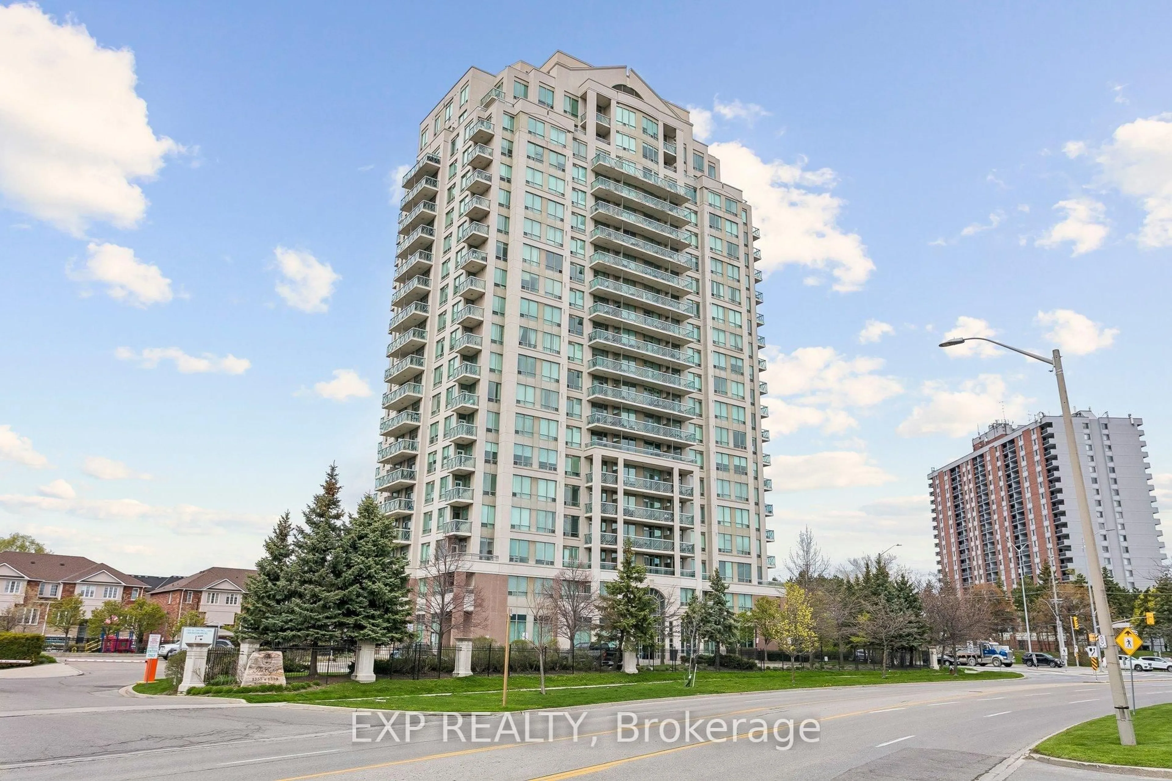 A pic from outside/outdoor area/front of a property/back of a property/a pic from drone, building for 1359 Rathburn Rd #1406, Mississauga Ontario L4W 5P7
