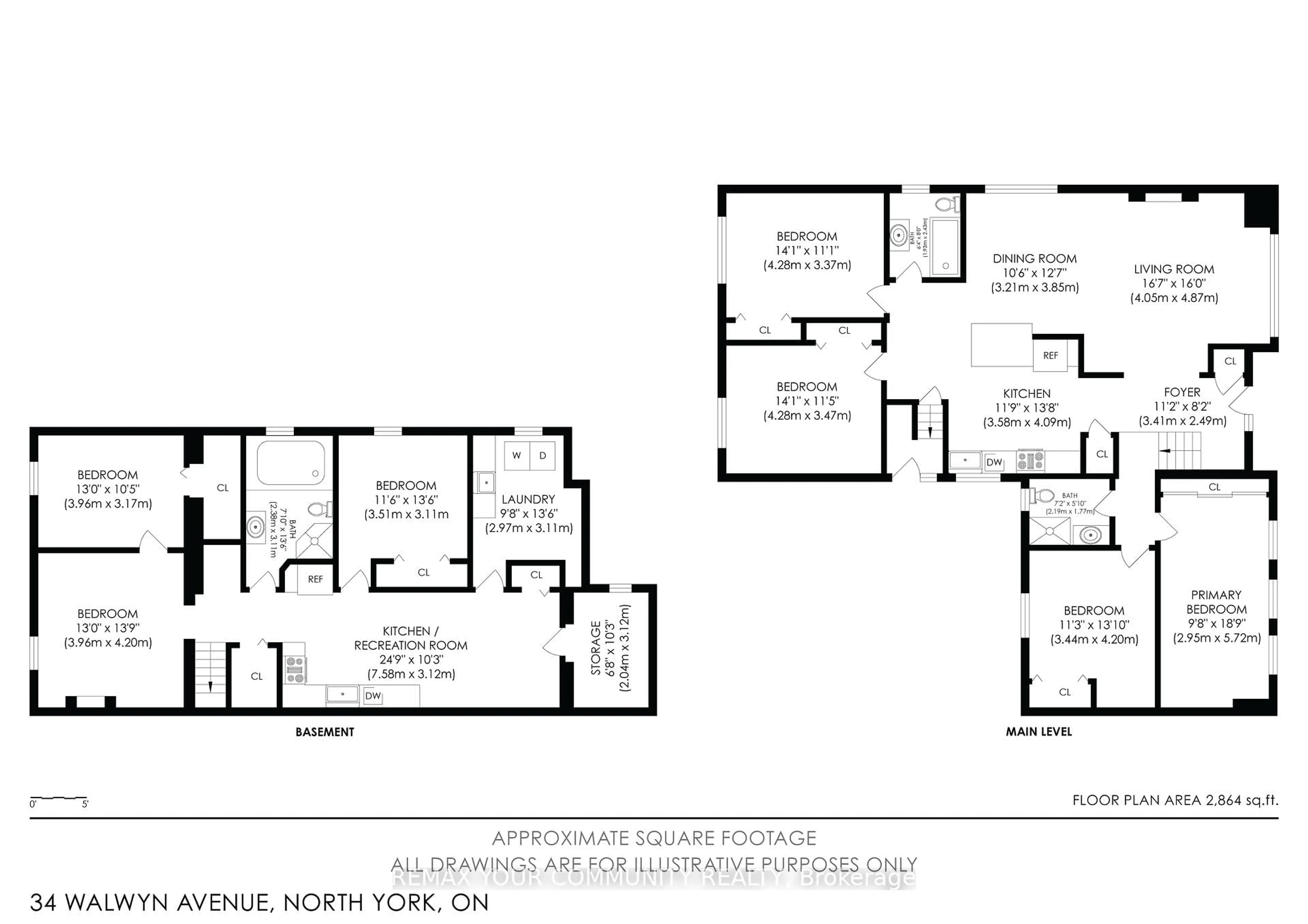 Floor plan for 34 Walwyn Ave, Toronto Ontario M9N 3H5