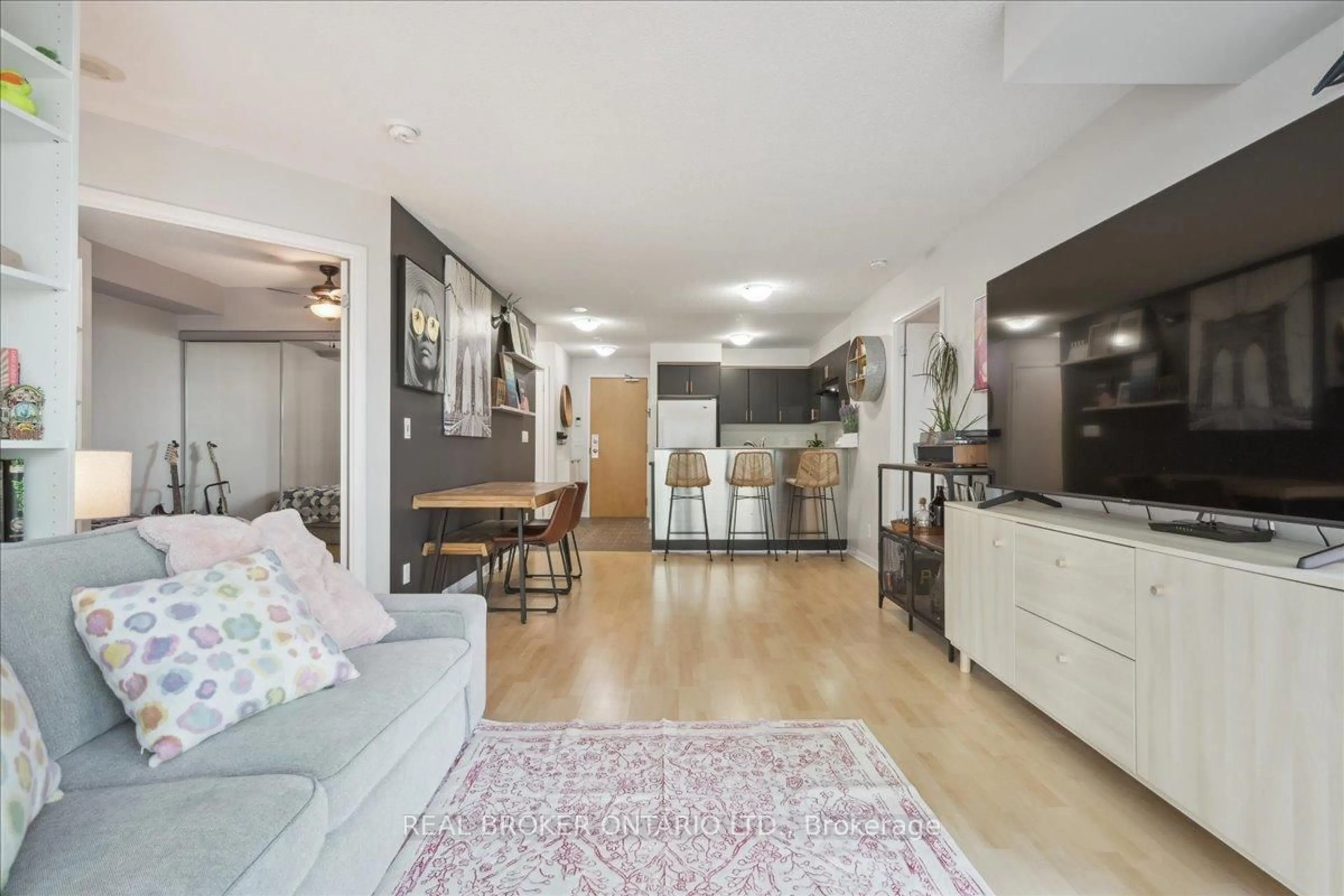 Living room with furniture, unknown for 185 Legion Rd #608, Toronto Ontario M8Y 0A1