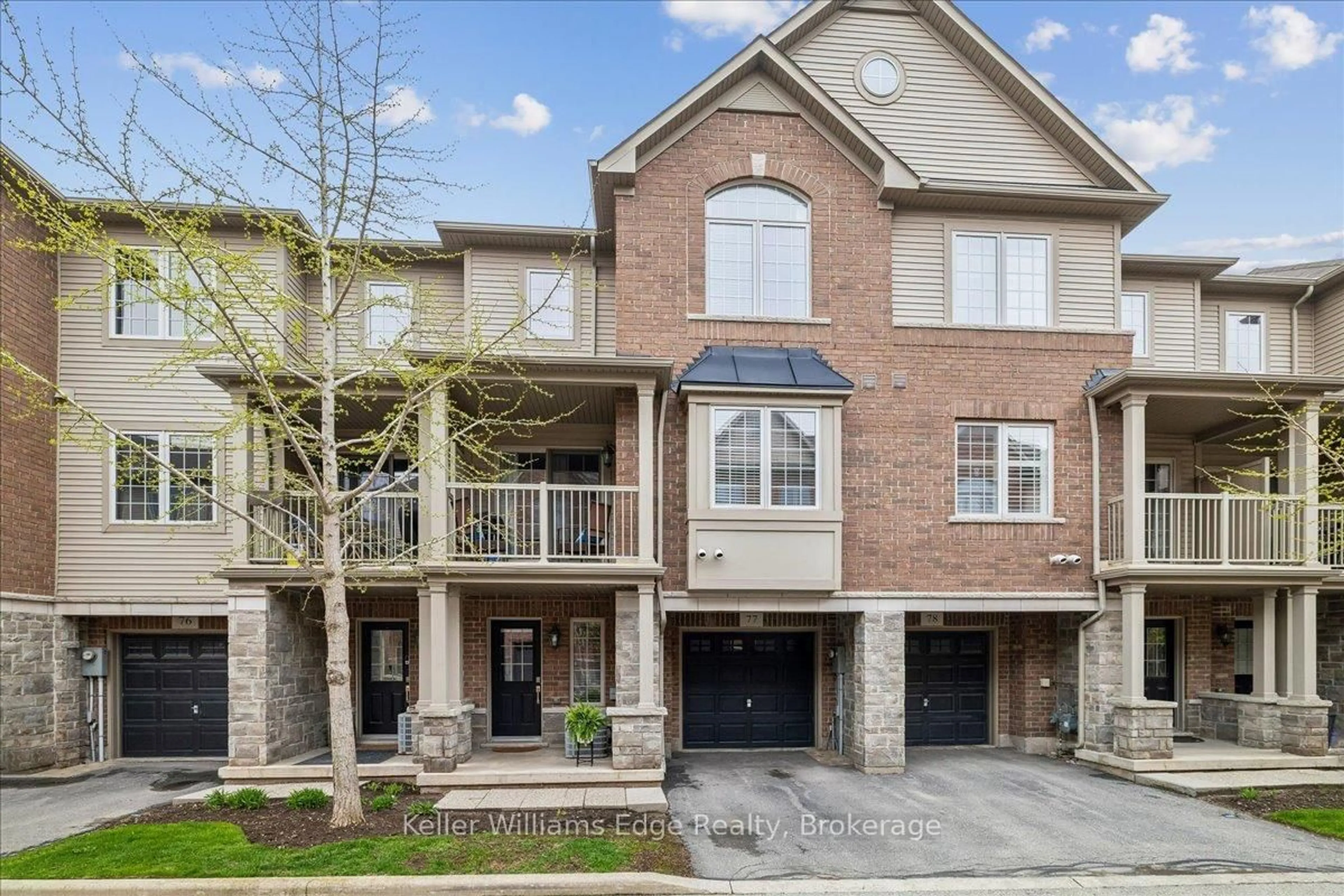 Home with brick exterior material, street for 1401 Plains Rd #77, Burlington Ontario L7R 0C2