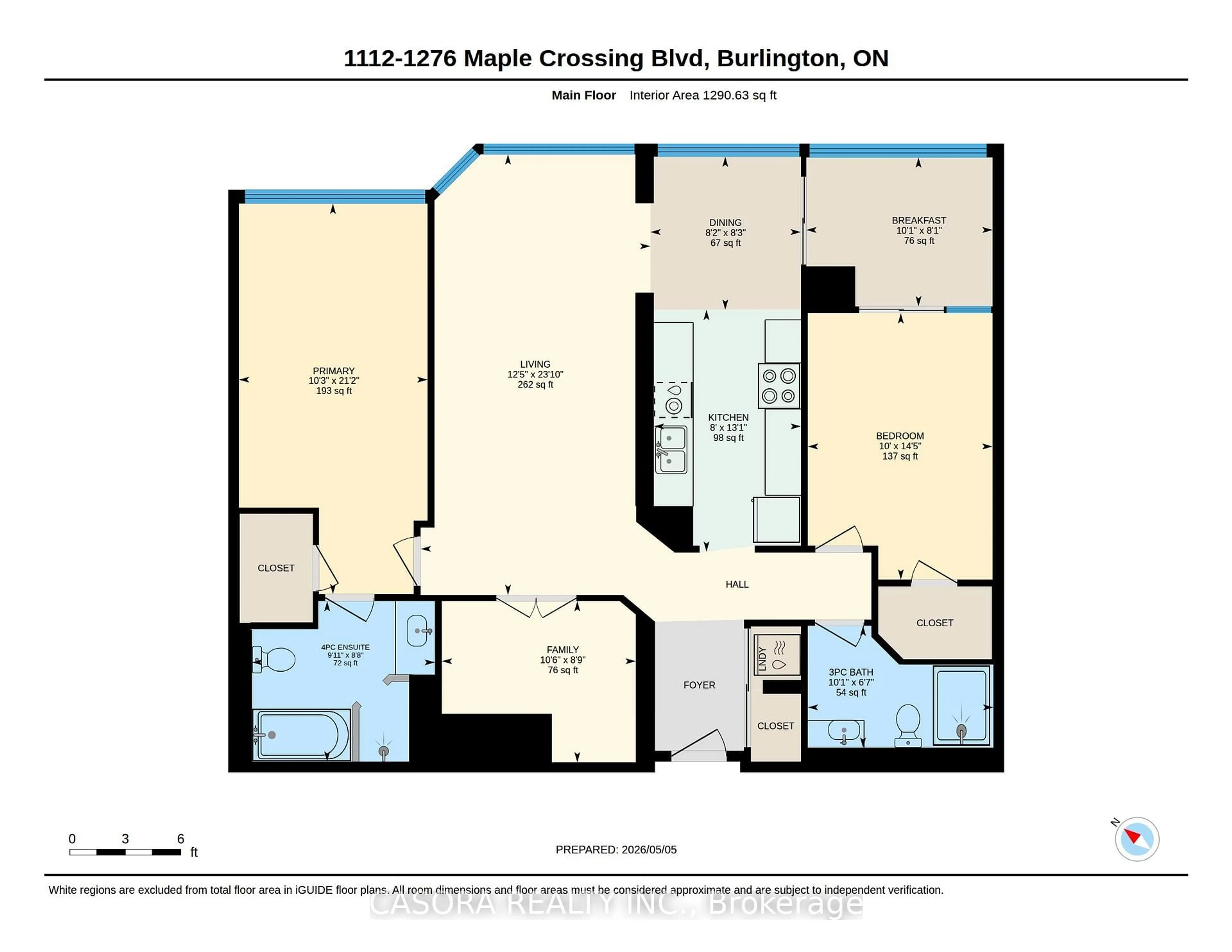 Floor plan for 1276 Maple Crossing Blvd #1112, Burlington Ontario L7S 2J9