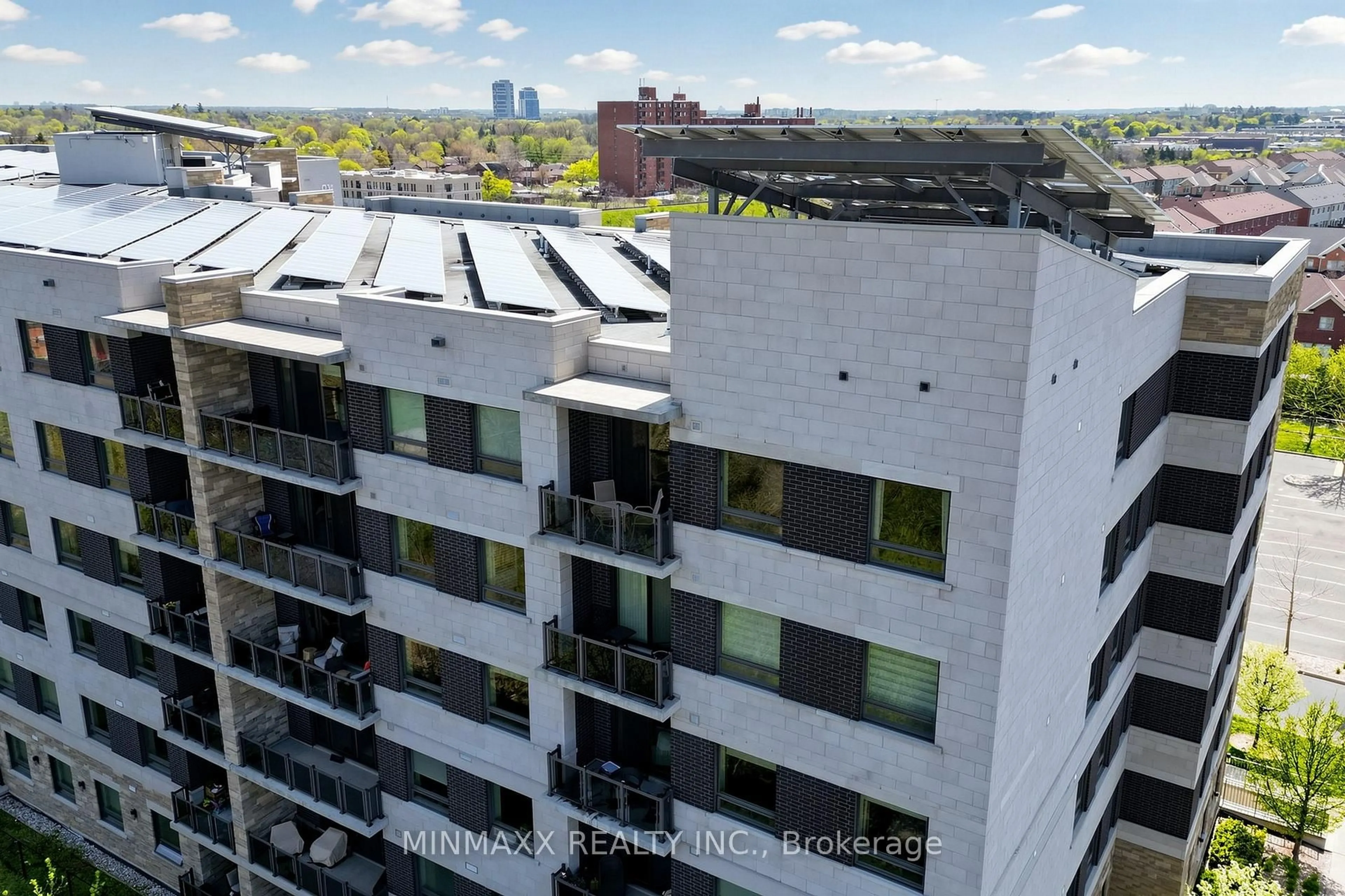 A pic from outside/outdoor area/front of a property/back of a property/a pic from drone, city buildings view from balcony for 33 WHITMER St #617, Milton Ontario L9T 8P9