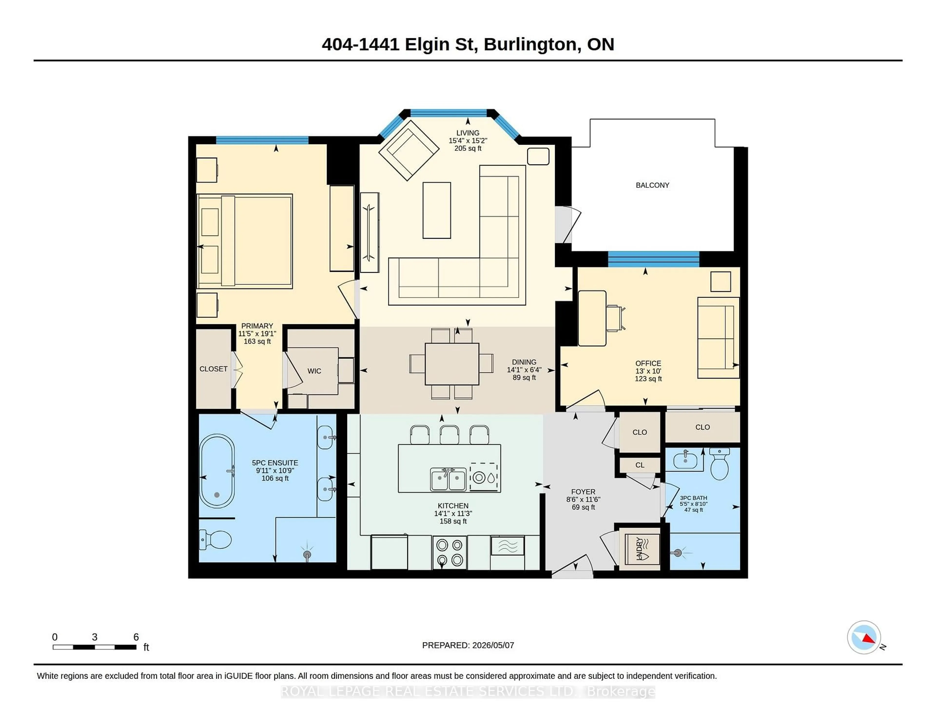 Floor plan for 1441 Elgin St #404, Burlington Ontario L7S 1E6