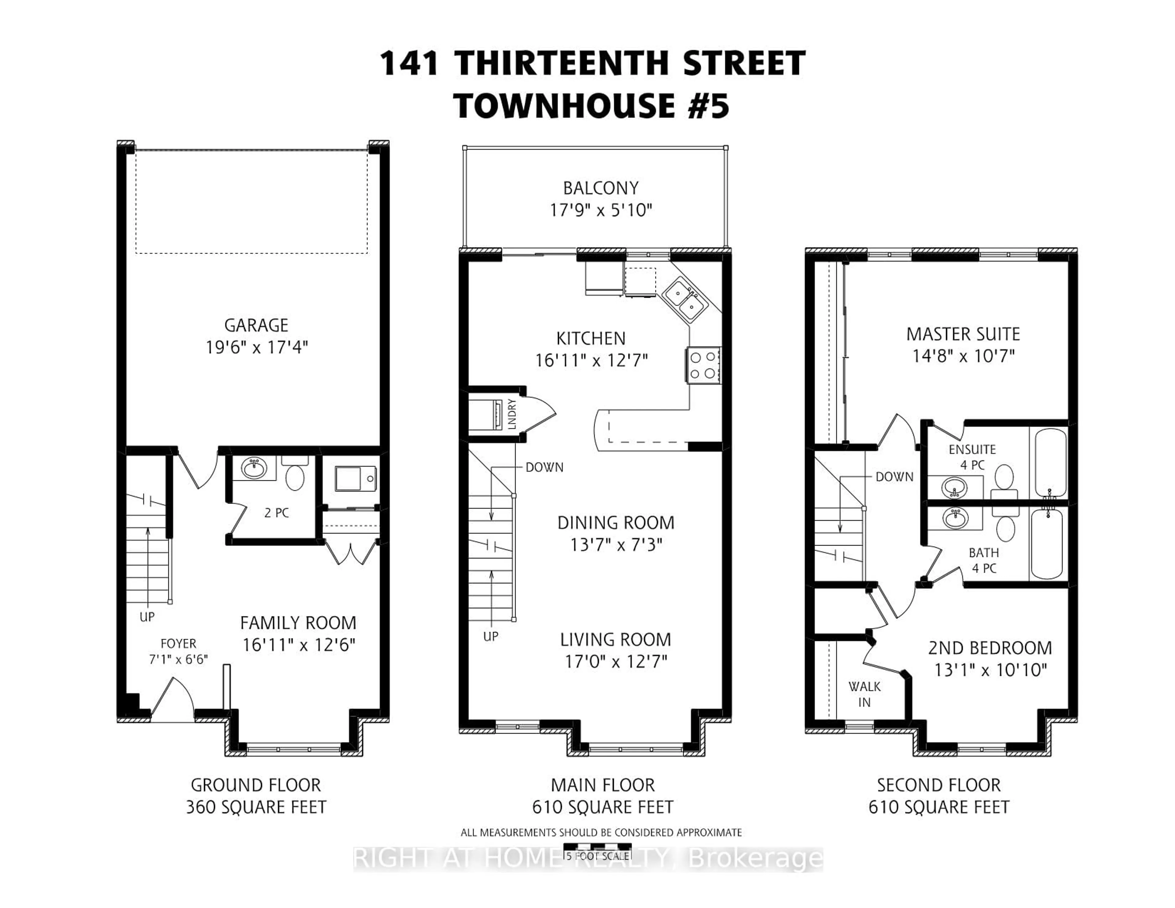 Floor plan for 141 Thirteenth St #5, Toronto Ontario M8V 4E4