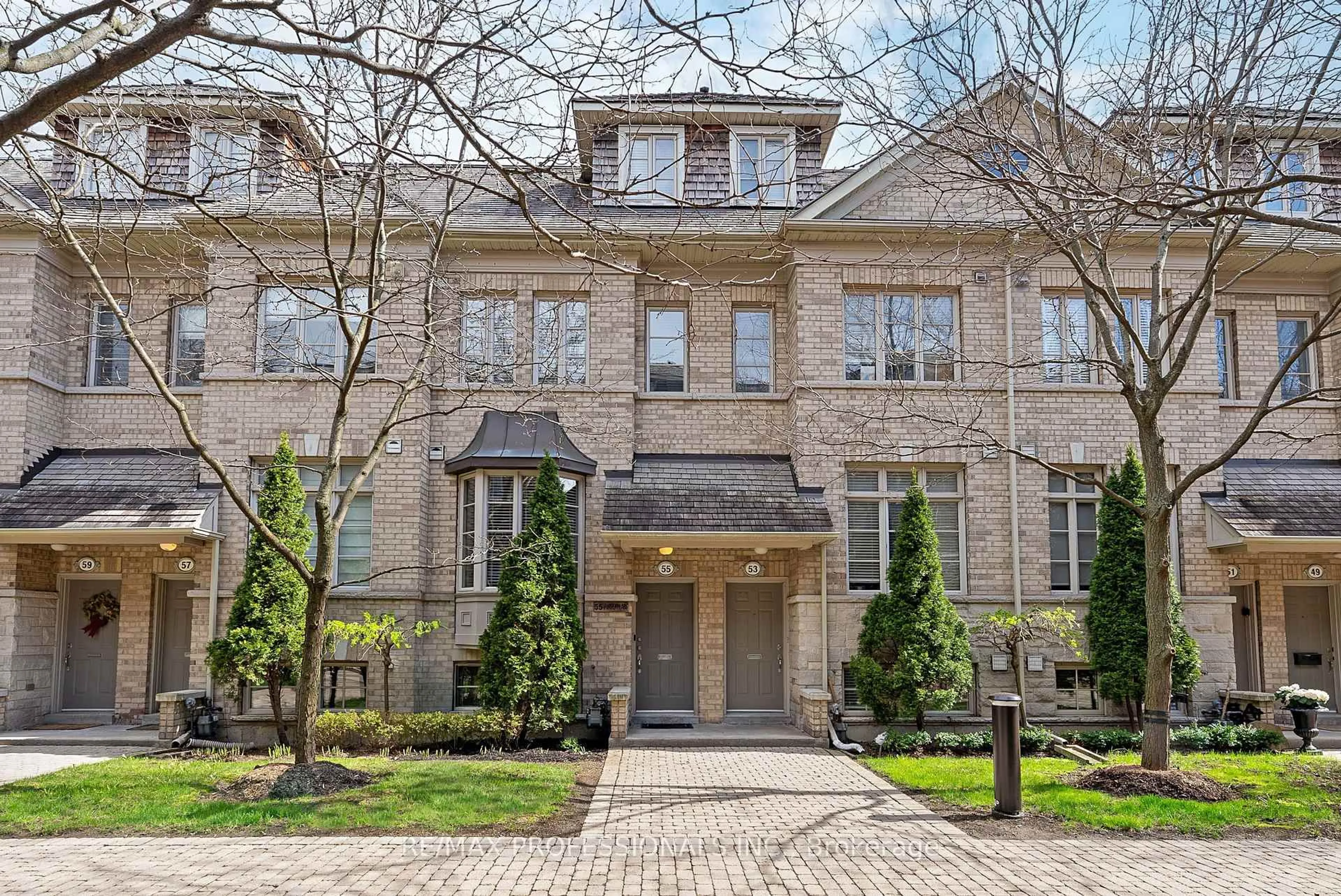 Home with brick exterior material, street for 55 Furrow Lane, Toronto Ontario M8Z 0A2