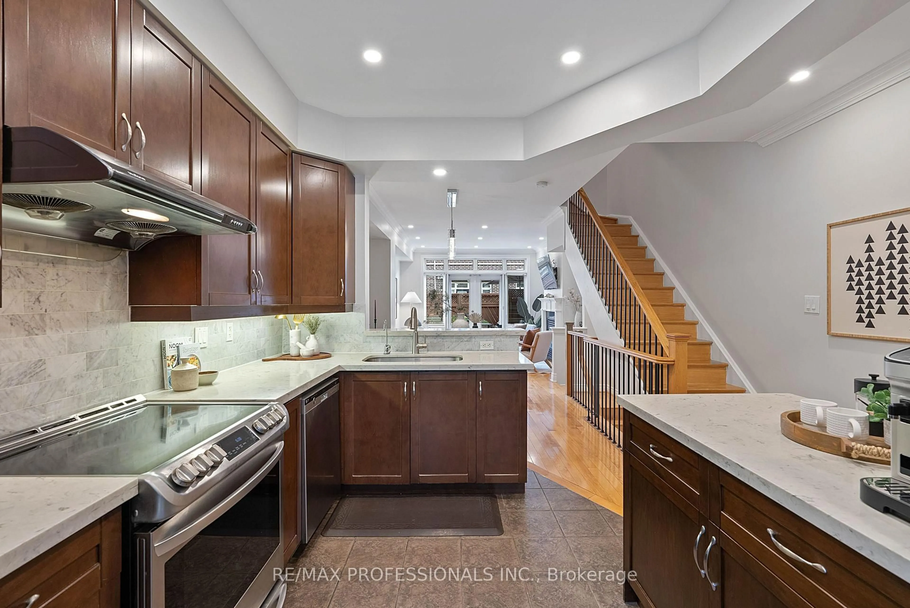 Contemporary kitchen, ceramic/tile floor for 55 Furrow Lane, Toronto Ontario M8Z 0A2