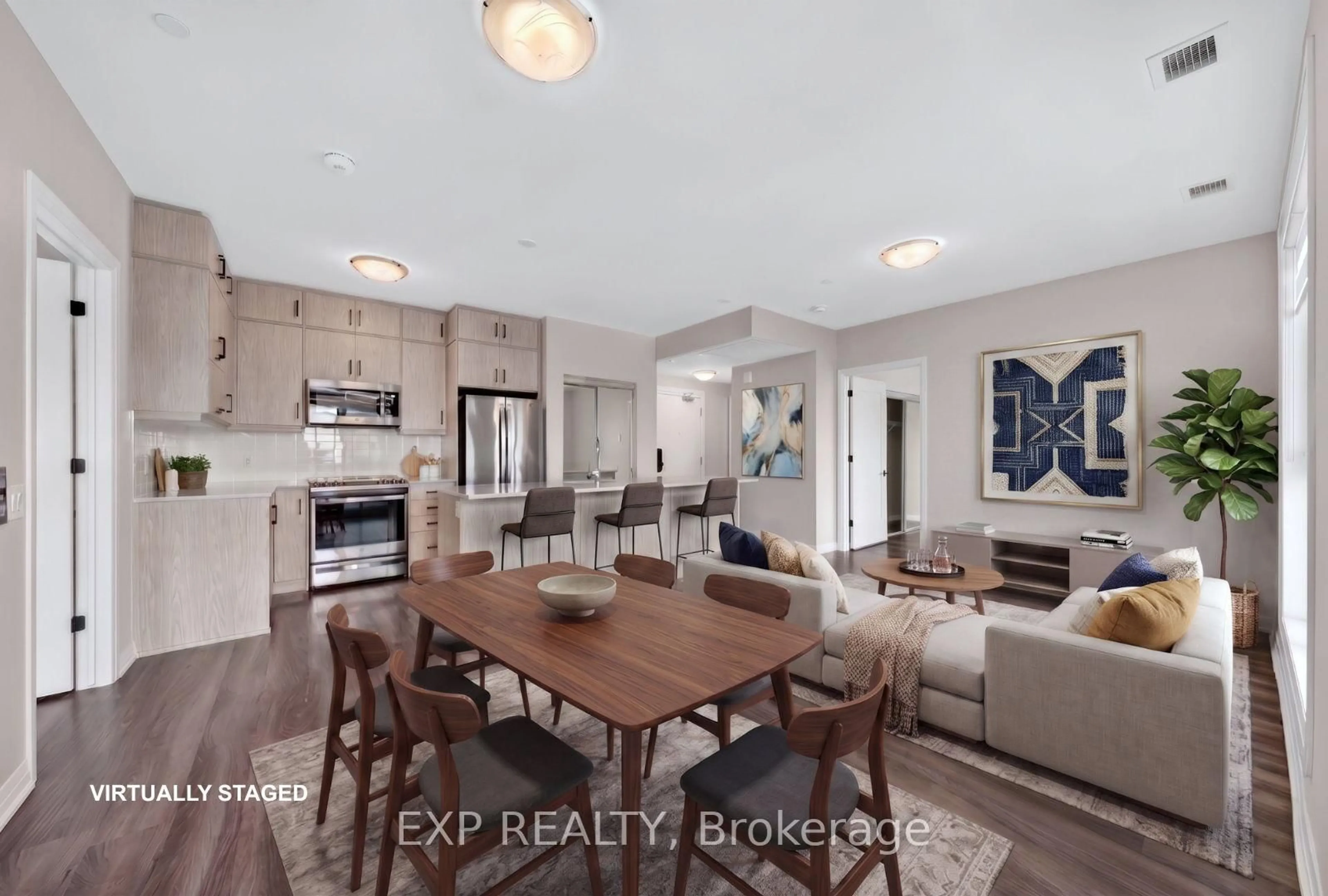 Open concept kitchen, ceramic/tile floor for 95 Dundas St #509, Oakville Ontario L6M 5N4