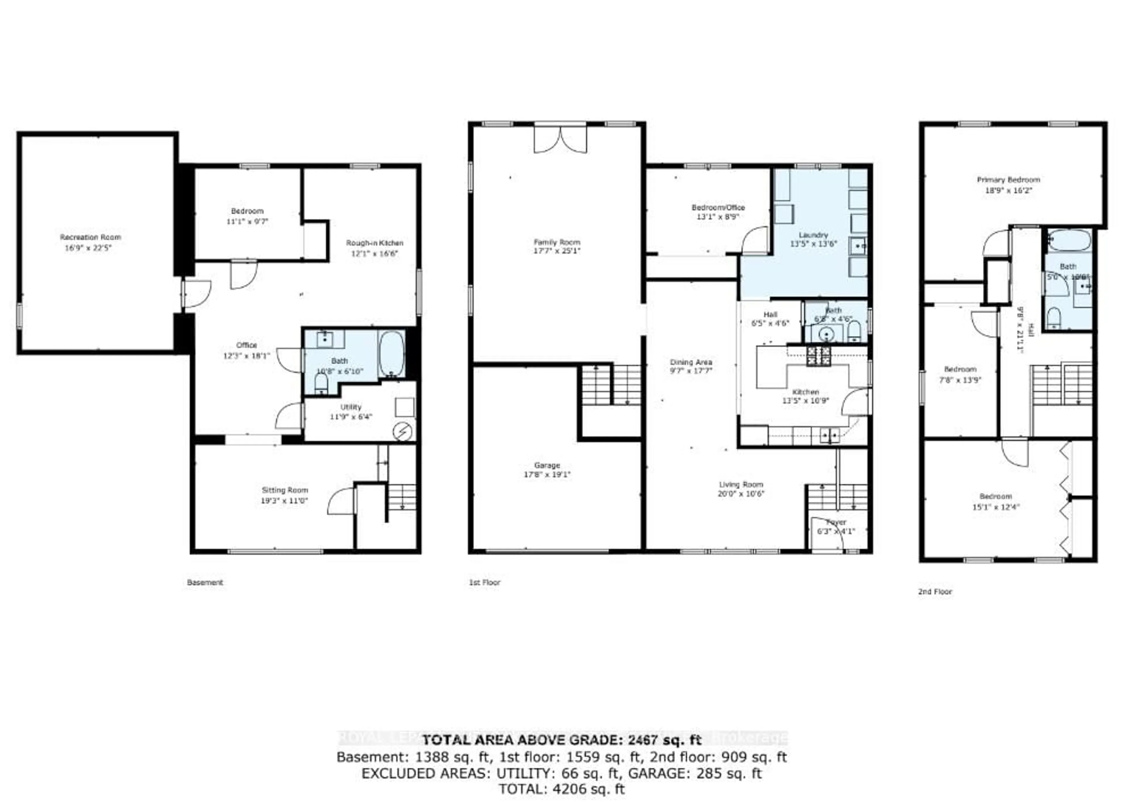 Floor plan for 283 Vilma Dr, Oakville Ontario L6L 3J9