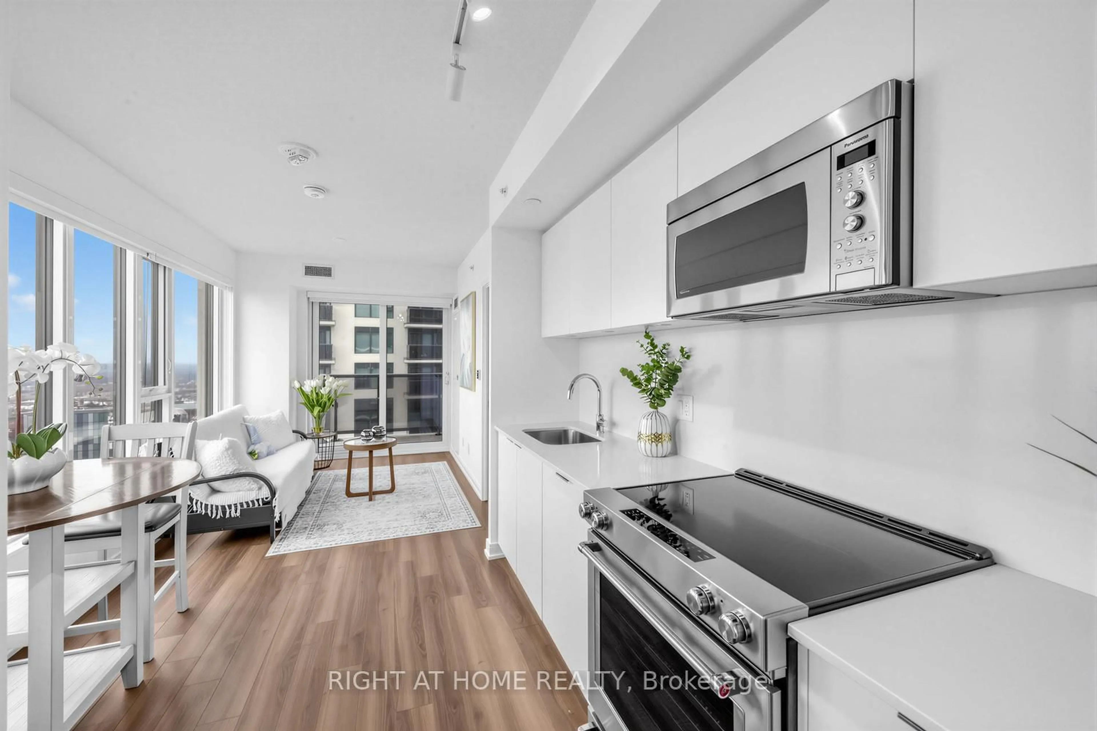 Open concept kitchen, ceramic/tile floor for 30 Samuel Wood Way #1404, Toronto Ontario M9B 0C9