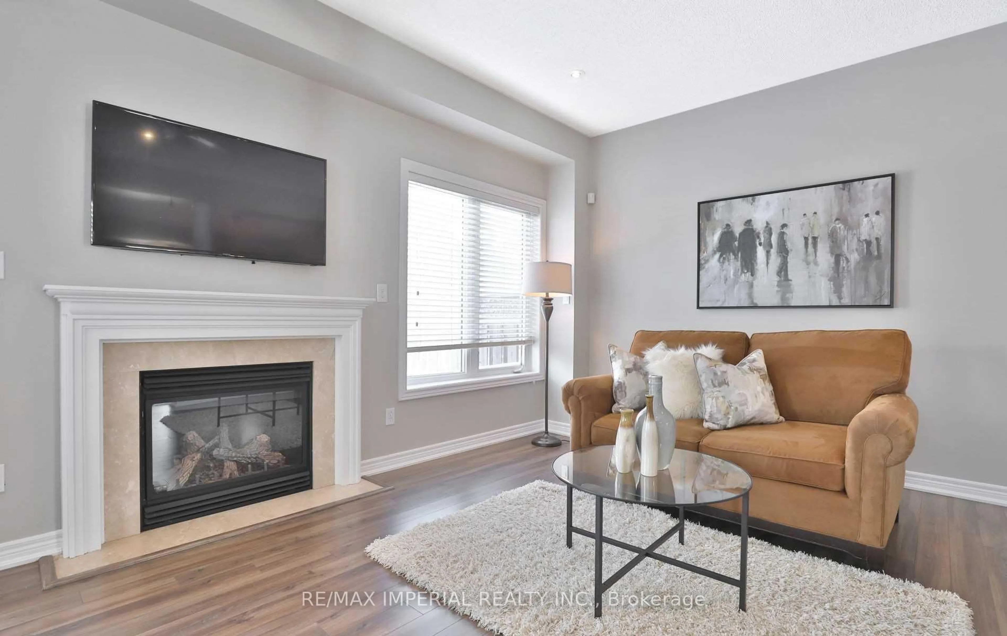 Living room with furniture, wood/laminate floor for 1233 Agram Dr, Oakville Ontario L6H 7P1