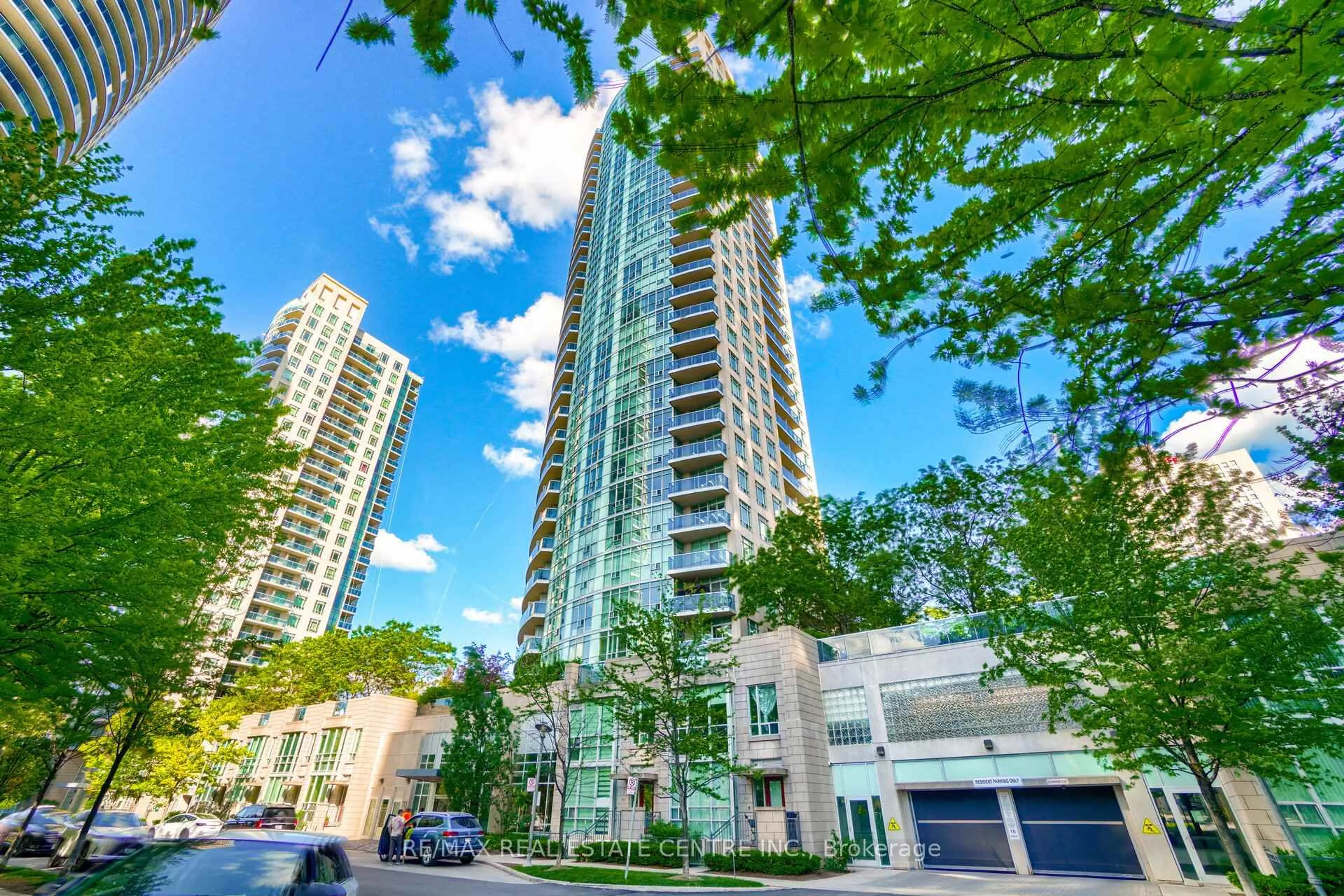 Patio, city buildings view from balcony for 70 Absolute Ave #1503, Mississauga Ontario L4Z 0A4