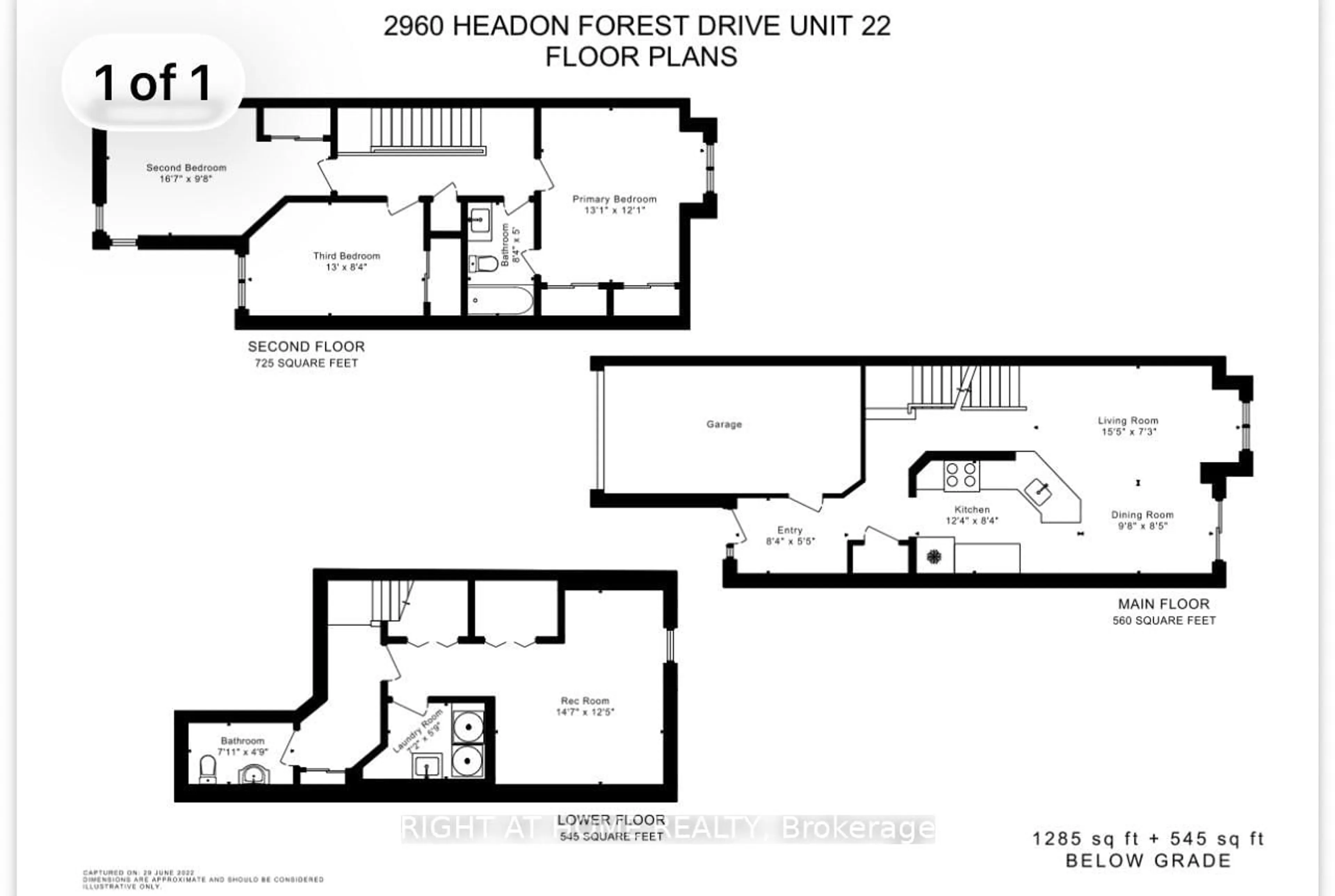 Floor plan for 2960 Headon Forest Dr #22, Burlington Ontario L7M 4G5