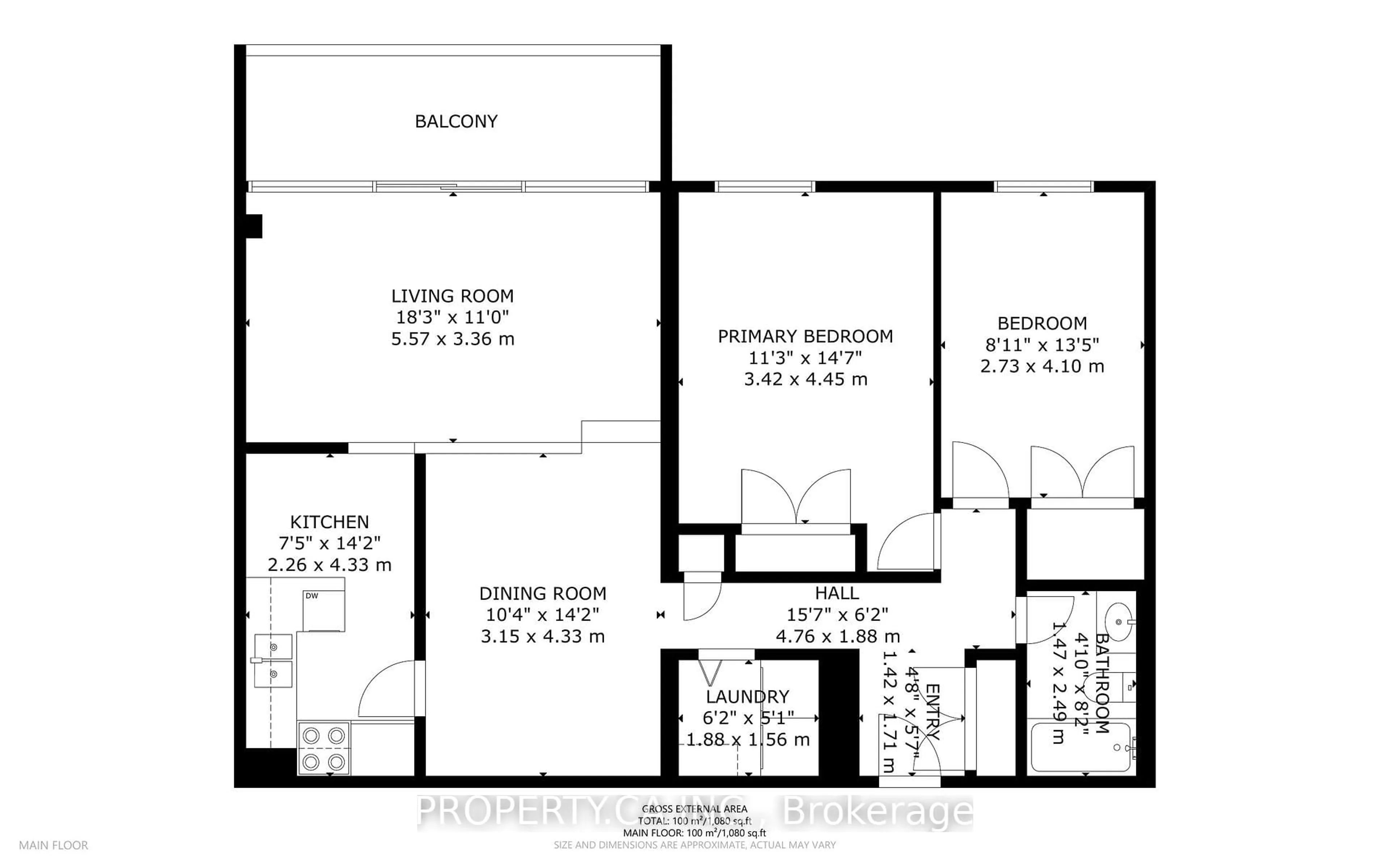 Floor plan for 455 Sentinel Rd #307, Toronto Ontario M3J 2T6