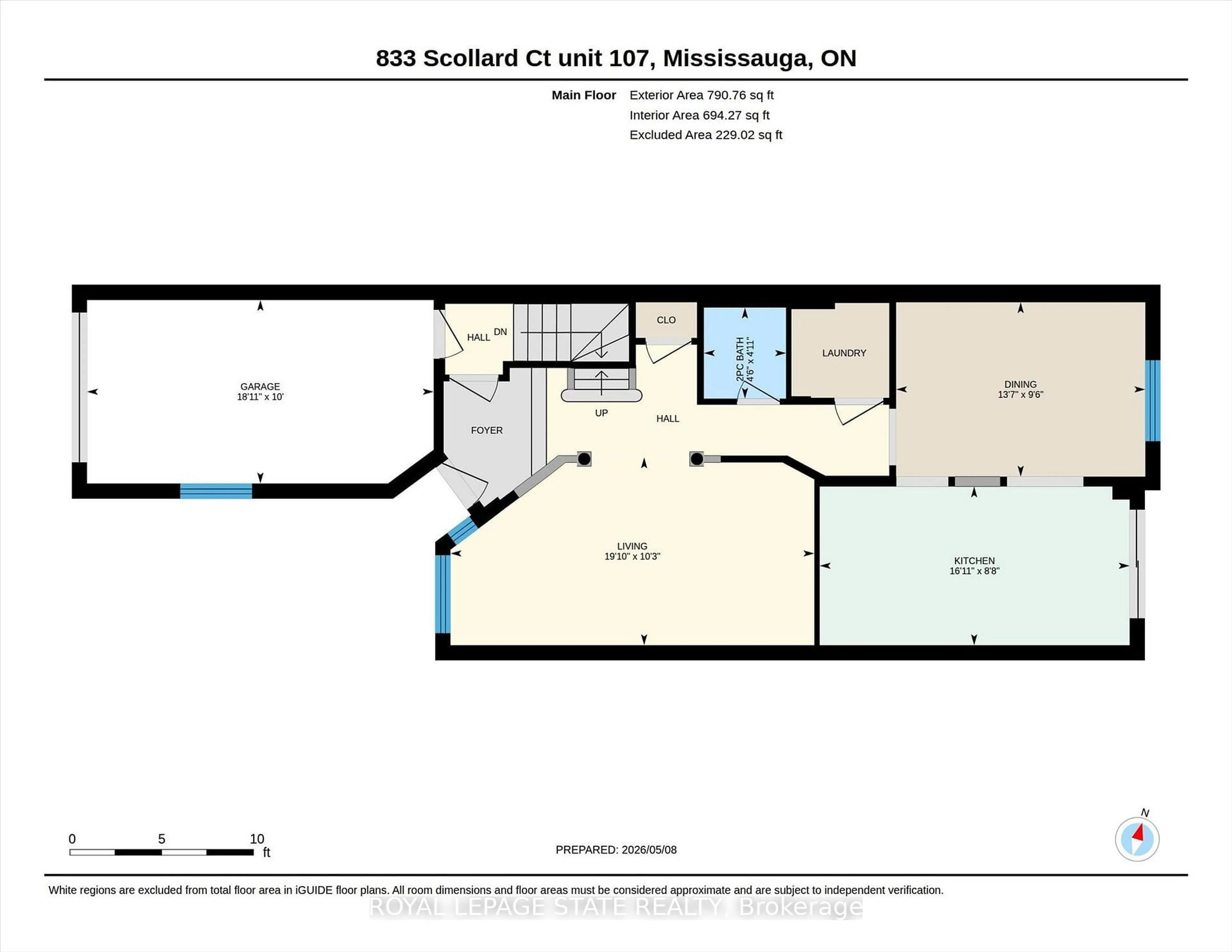 Floor plan for 833 Scollard Crt #107, Mississauga Ontario L5V 2B4