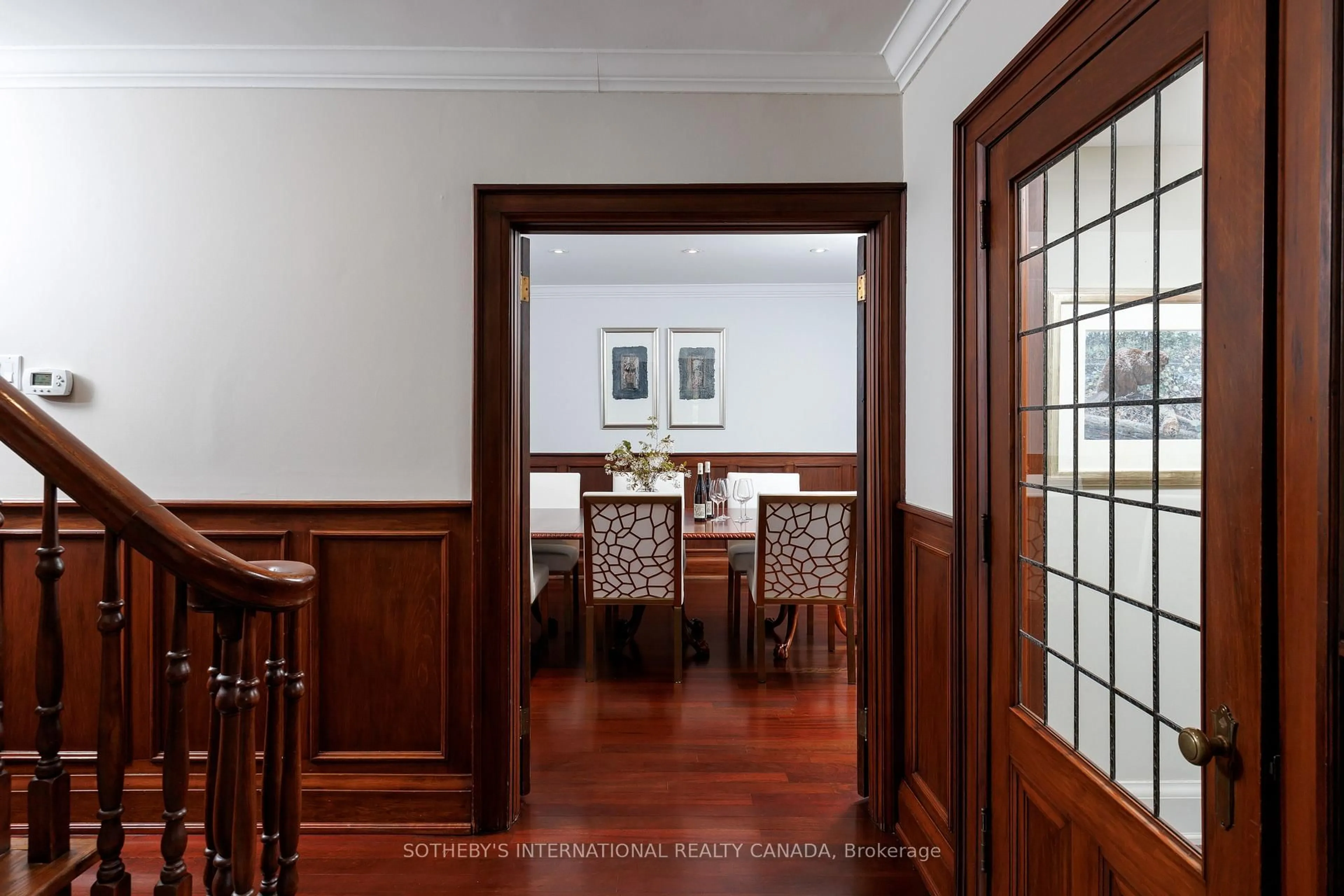 Dining room, wood/laminate floor for 70 King Georges Rd, Toronto Ontario M8X 1L9