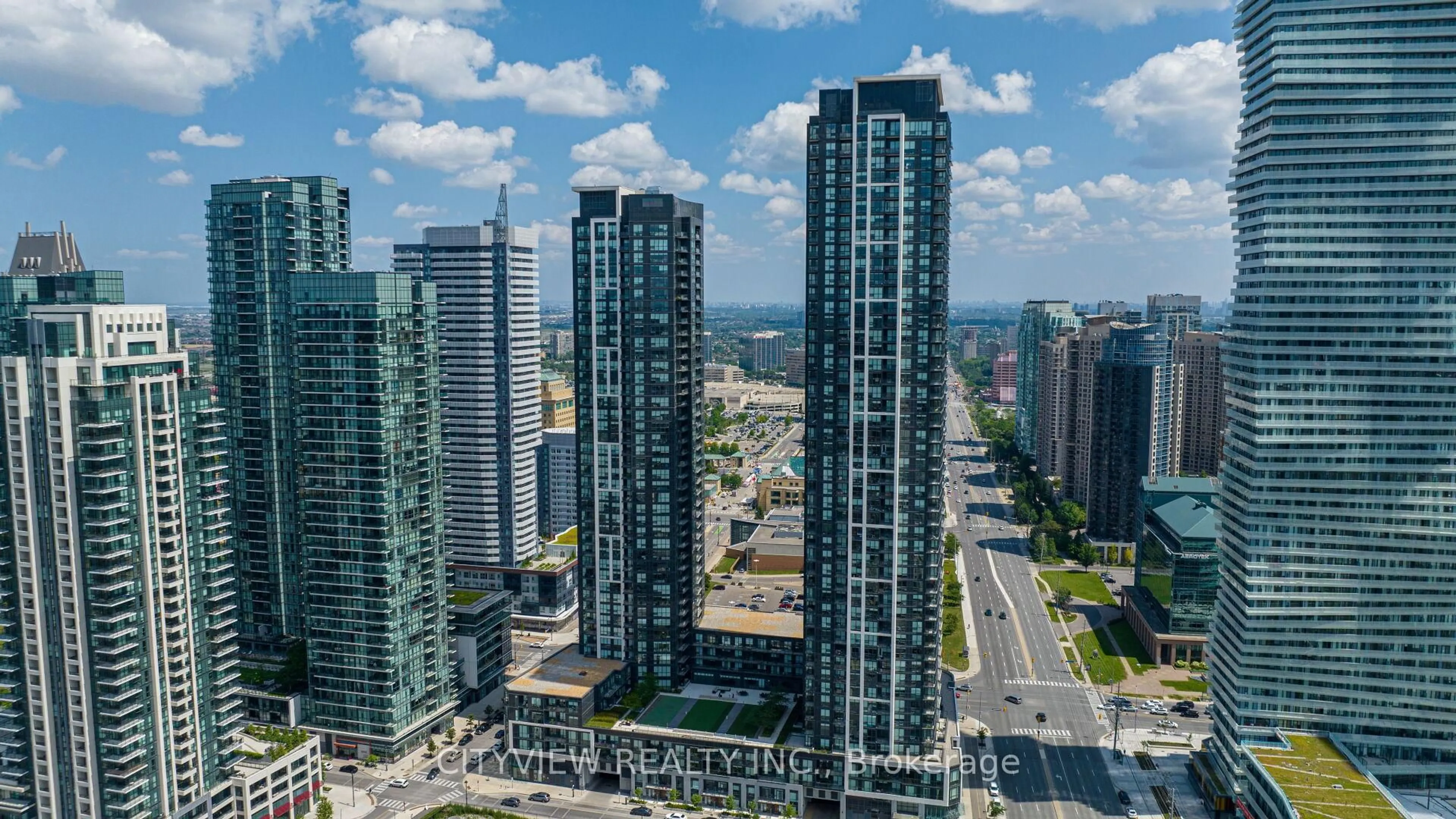 A pic from outside/outdoor area/front of a property/back of a property/a pic from drone, city buildings view from balcony for 510 Curran Pl #2905, Mississauga Ontario L5B 0J8