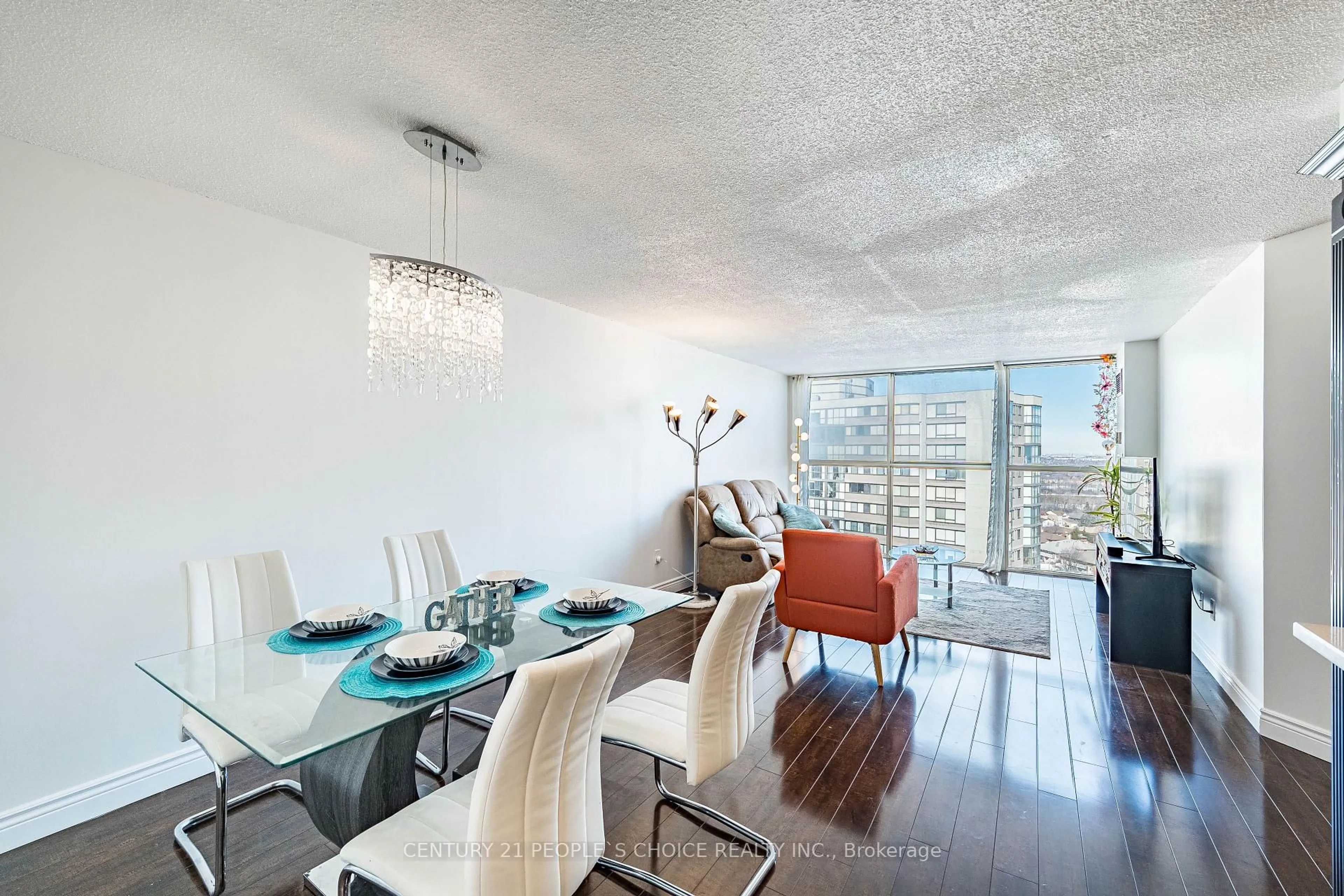 Dining room, wood/laminate floor for 4205 Shipp Dr #1805, Mississauga Ontario L4Z 2Y9