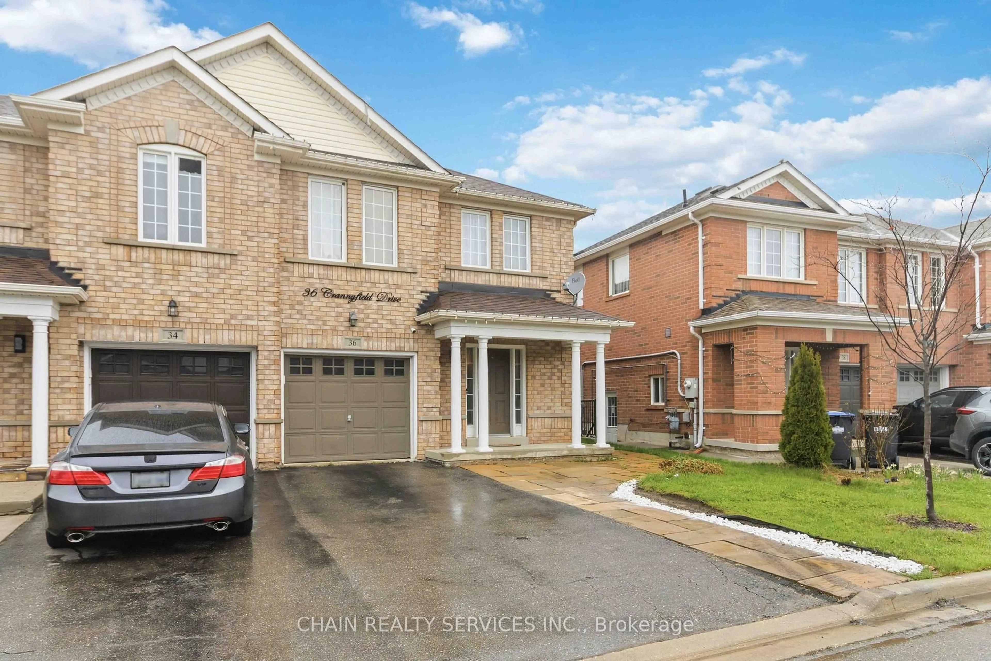Home with brick exterior material, street for 36 Crannyfield Dr, Brampton Ontario L7A 3X2