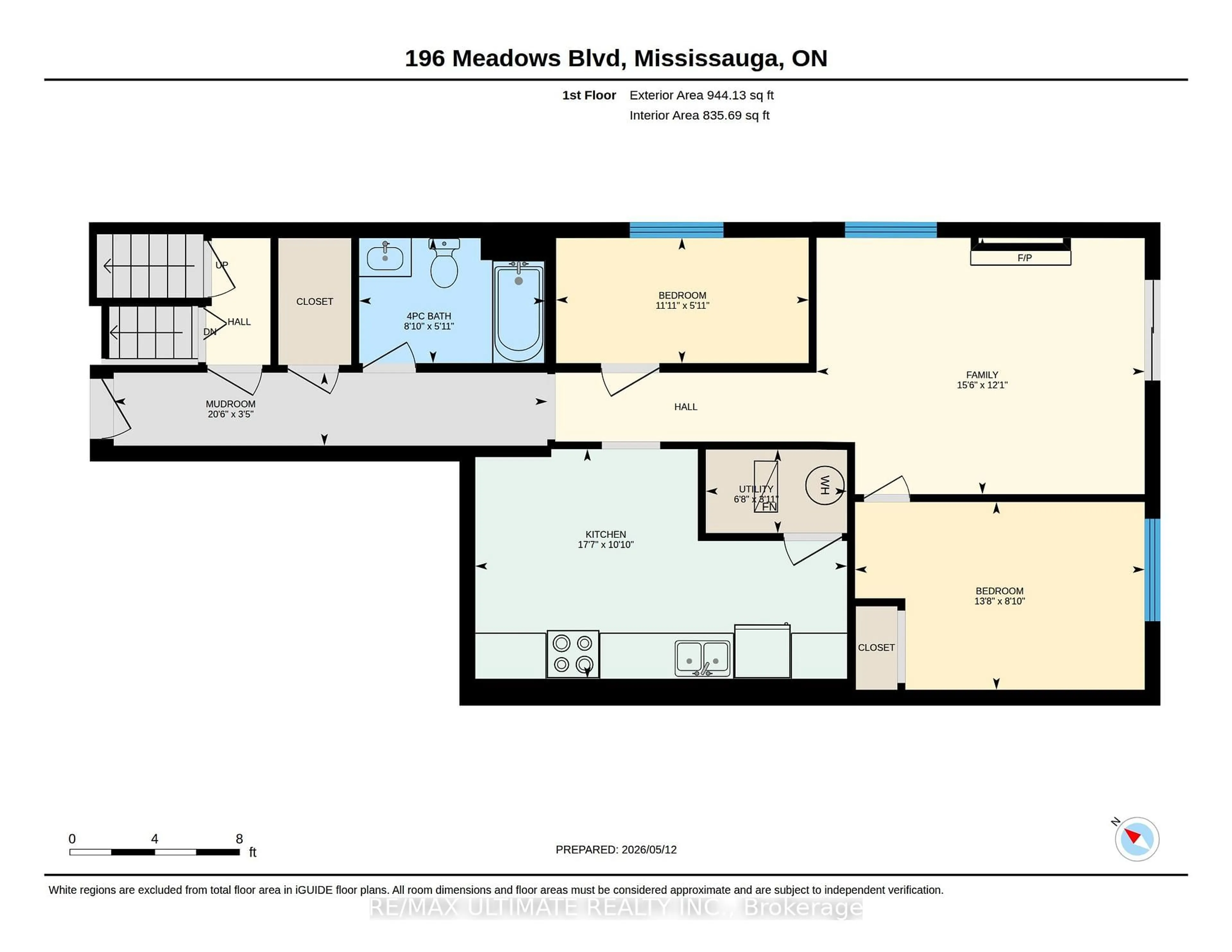 Floor plan for 196 Meadows Blvd, Mississauga Ontario L4Z 1J9