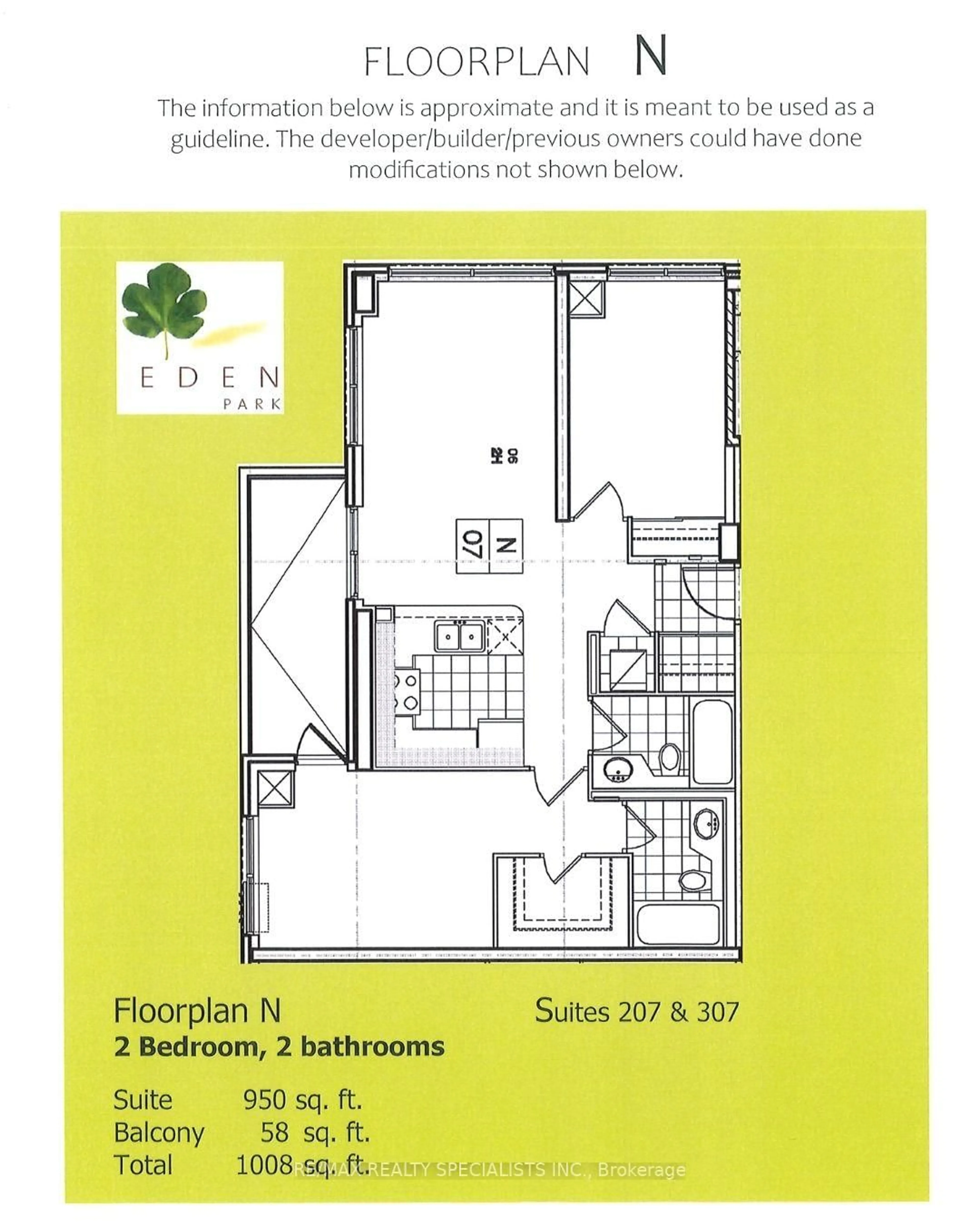 Floor plan for 3504 Hurontario St #307, Mississauga Ontario L5B 0B9