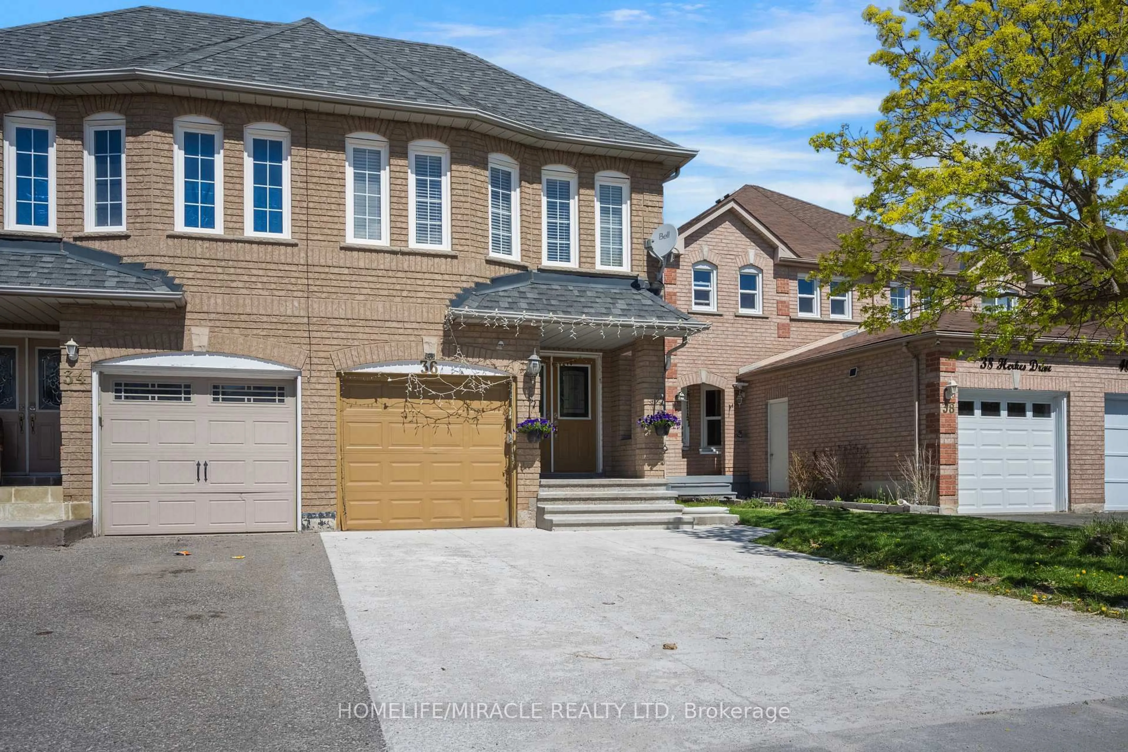 Home with brick exterior material, street for 36 Herkes Dr, Brampton Ontario L6Y 4Z2