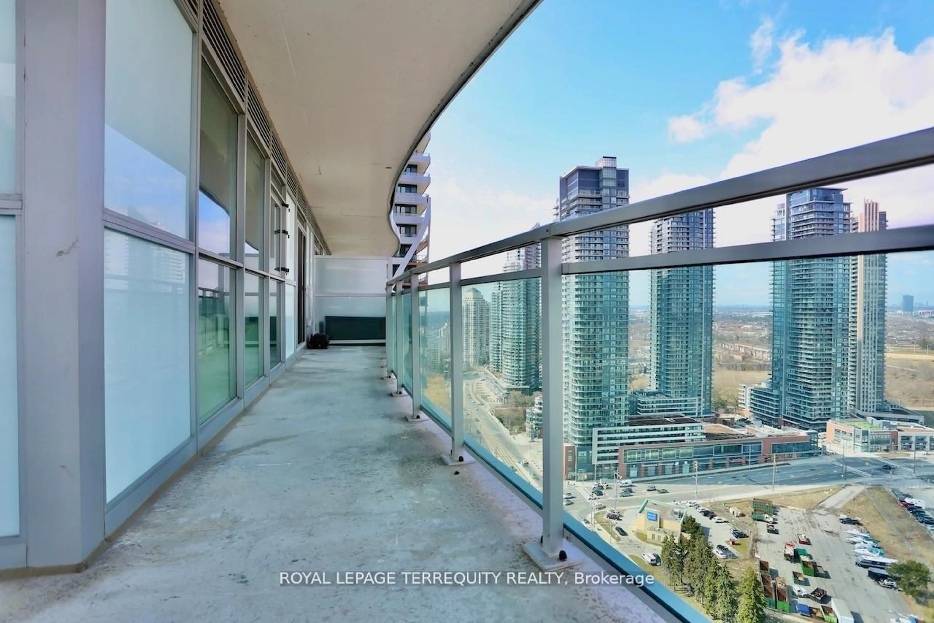 Balcony in the apartment, city buildings view from balcony for 33 Shore Breeze Dr #2504, Toronto Ontario M8V 0G1
