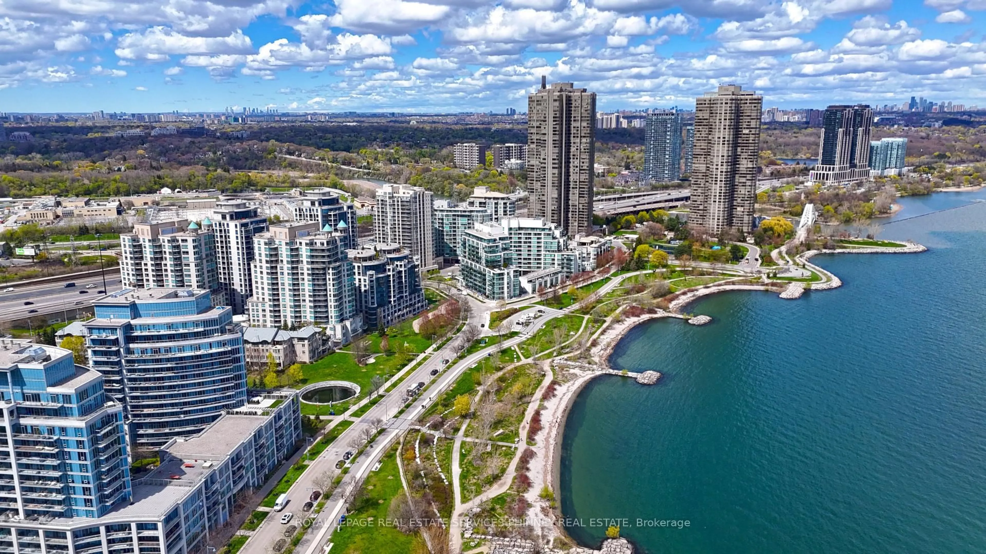 A pic from outside/outdoor area/front of a property/back of a property/a pic from drone, water/lake/river/ocean view for 2045 Lake Shore Blvd #4107, Toronto Ontario M8V 2Z6
