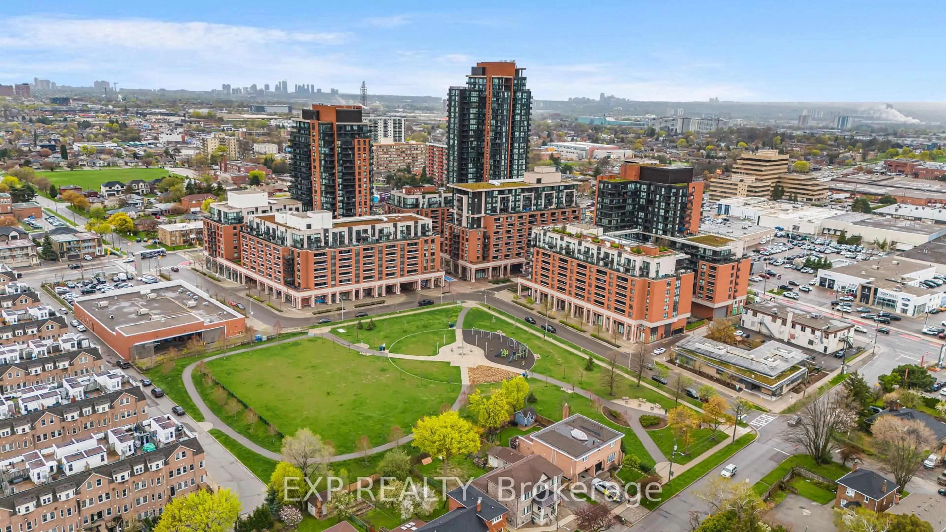 A pic from outside/outdoor area/front of a property/back of a property/a pic from drone, city buildings view from balcony for 830 Lawrence Ave #729, Toronto Ontario M6A 0A2