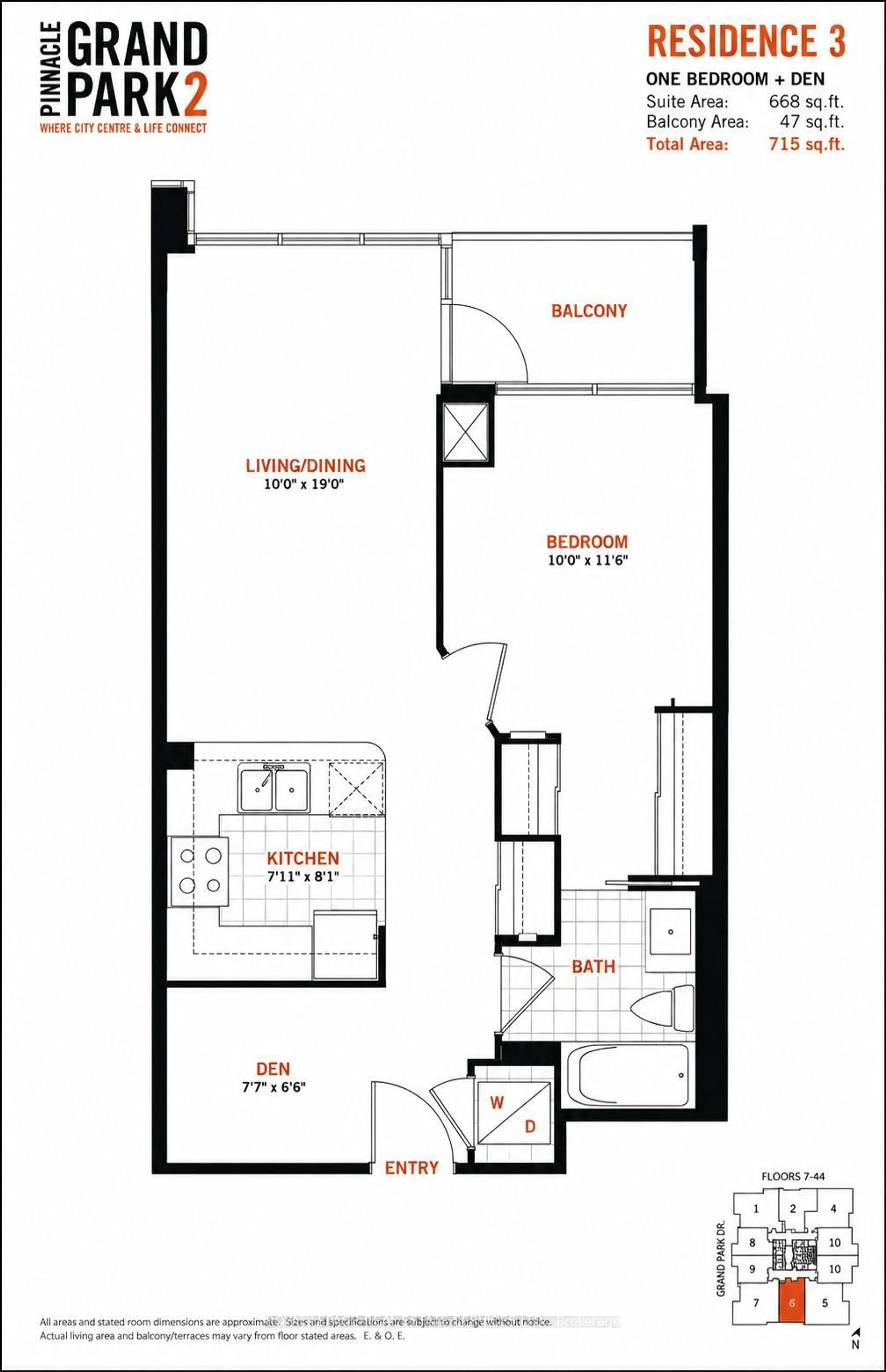 Floor plan for 3975 Grand Park Dr #2103, Mississauga Ontario L5B 4M6