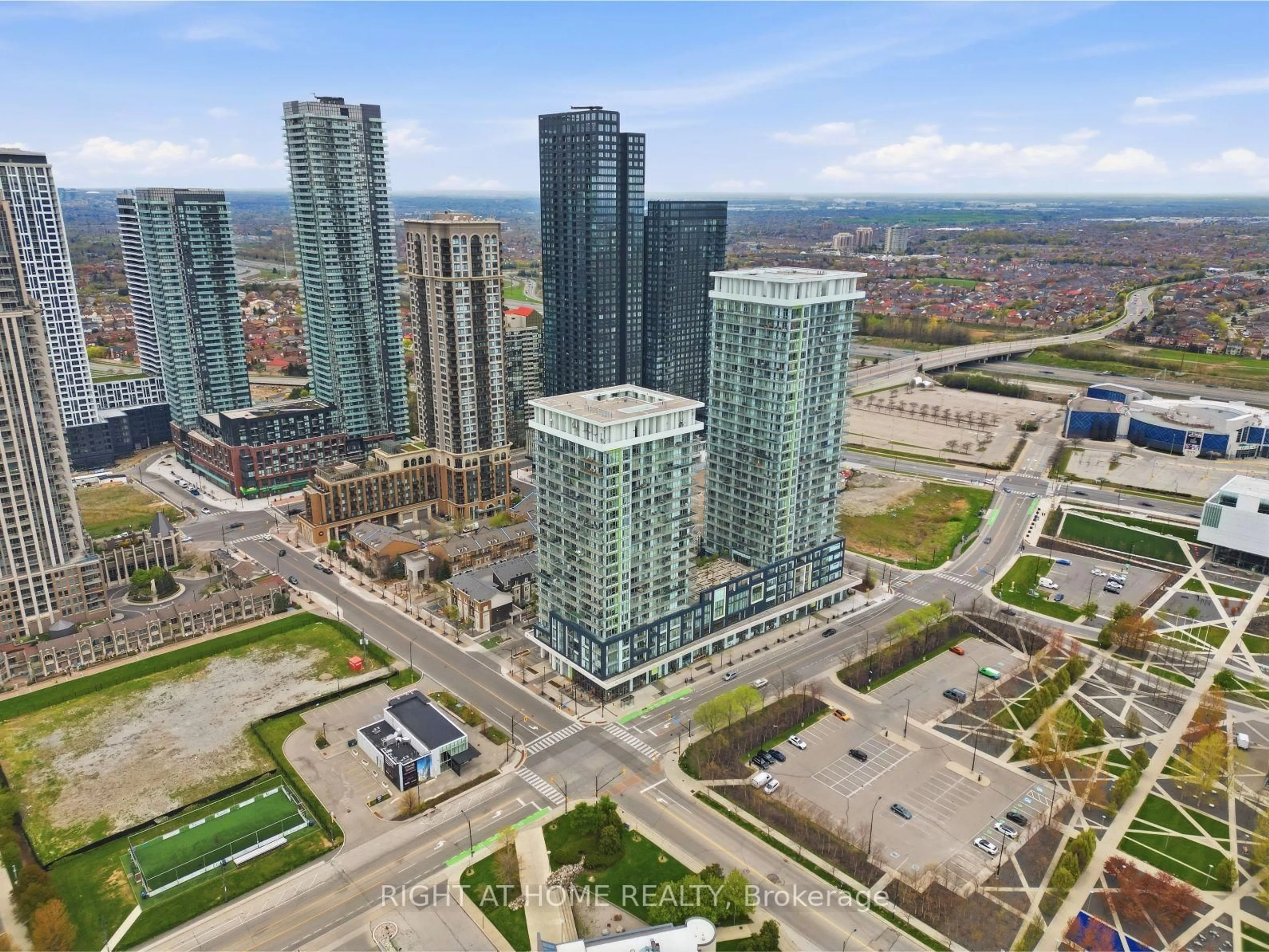 A pic from outside/outdoor area/front of a property/back of a property/a pic from drone, city buildings view from balcony for 365 Prince Of Wales Dr #1105, Mississauga Ontario L5B 0G6